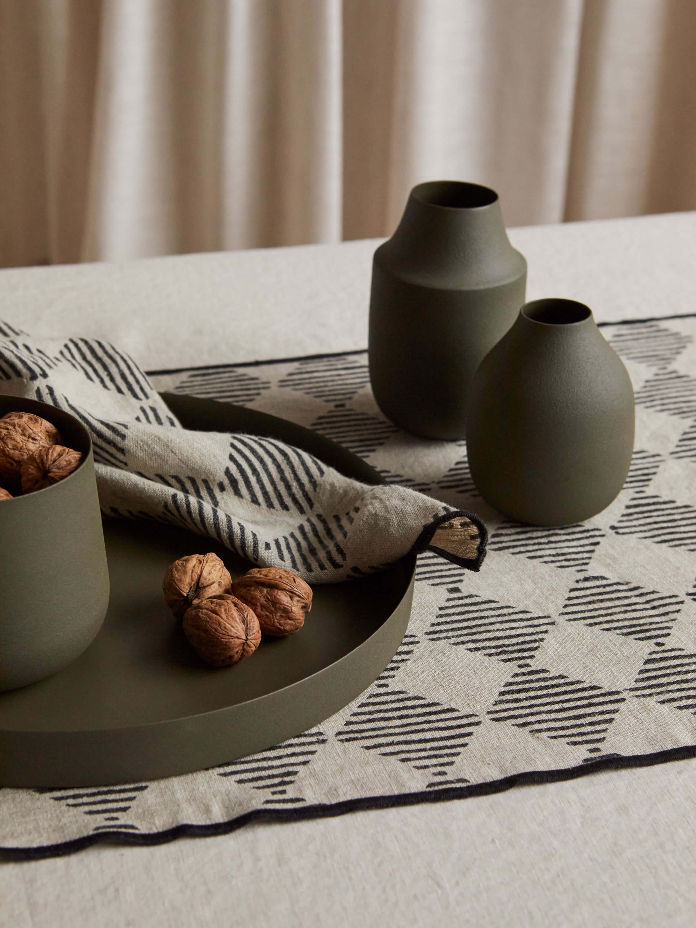 Mona Olive Trio of Vases