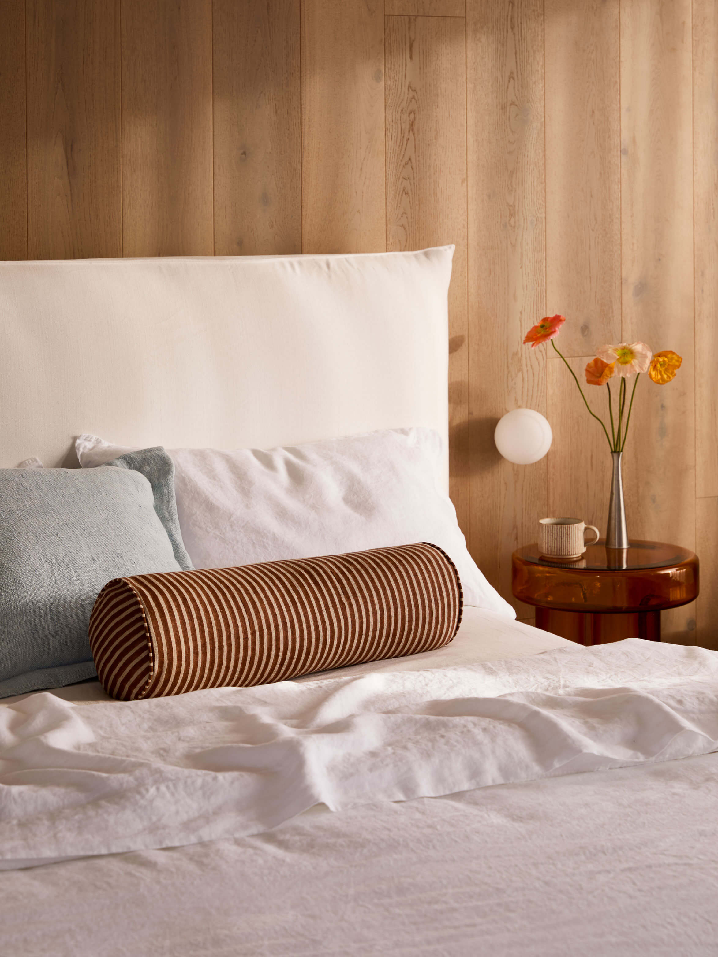 Margot Baked Clay Linen Bolster Cushion