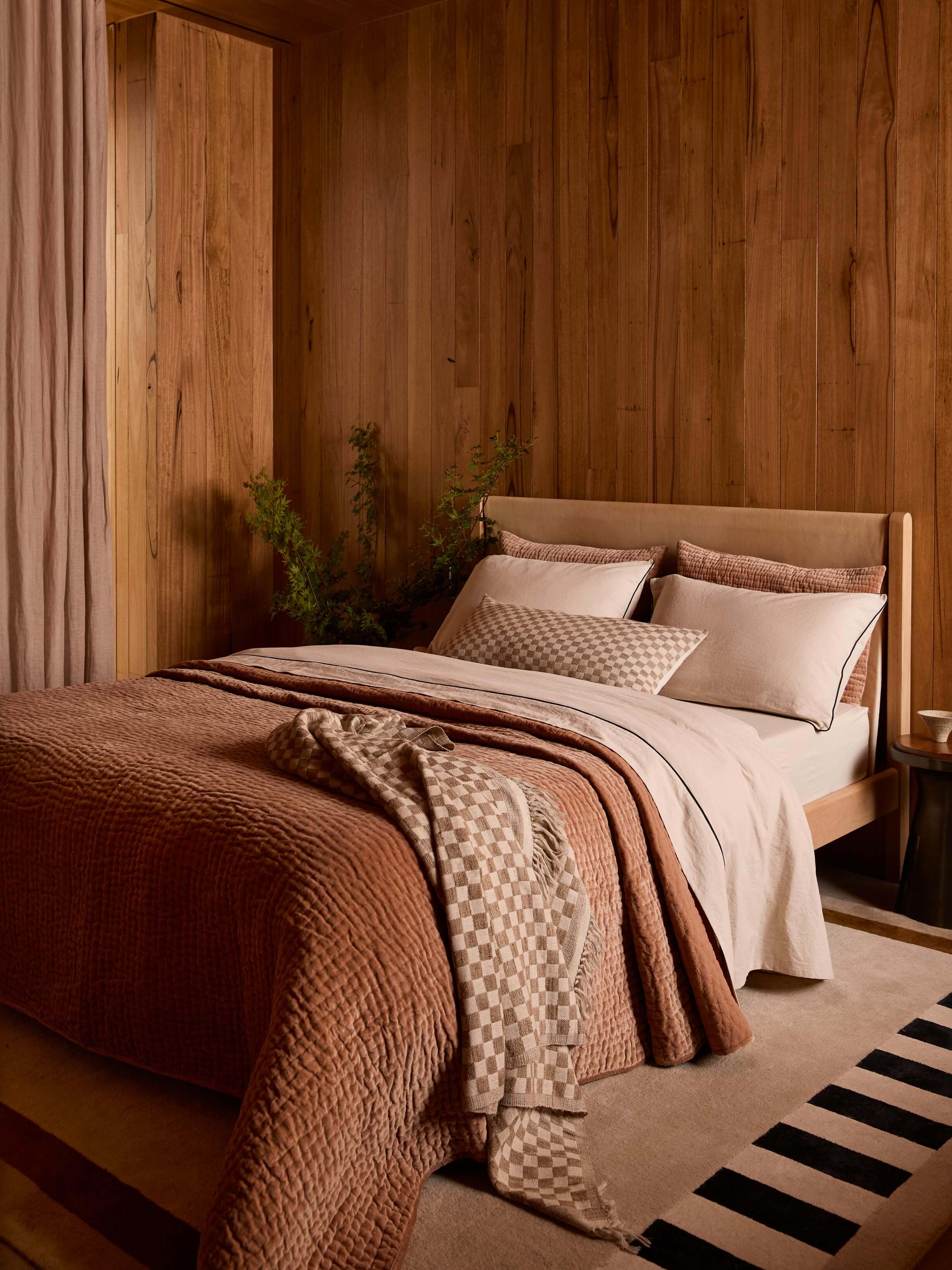 Cino Caramel Cotton Velvet Quilt