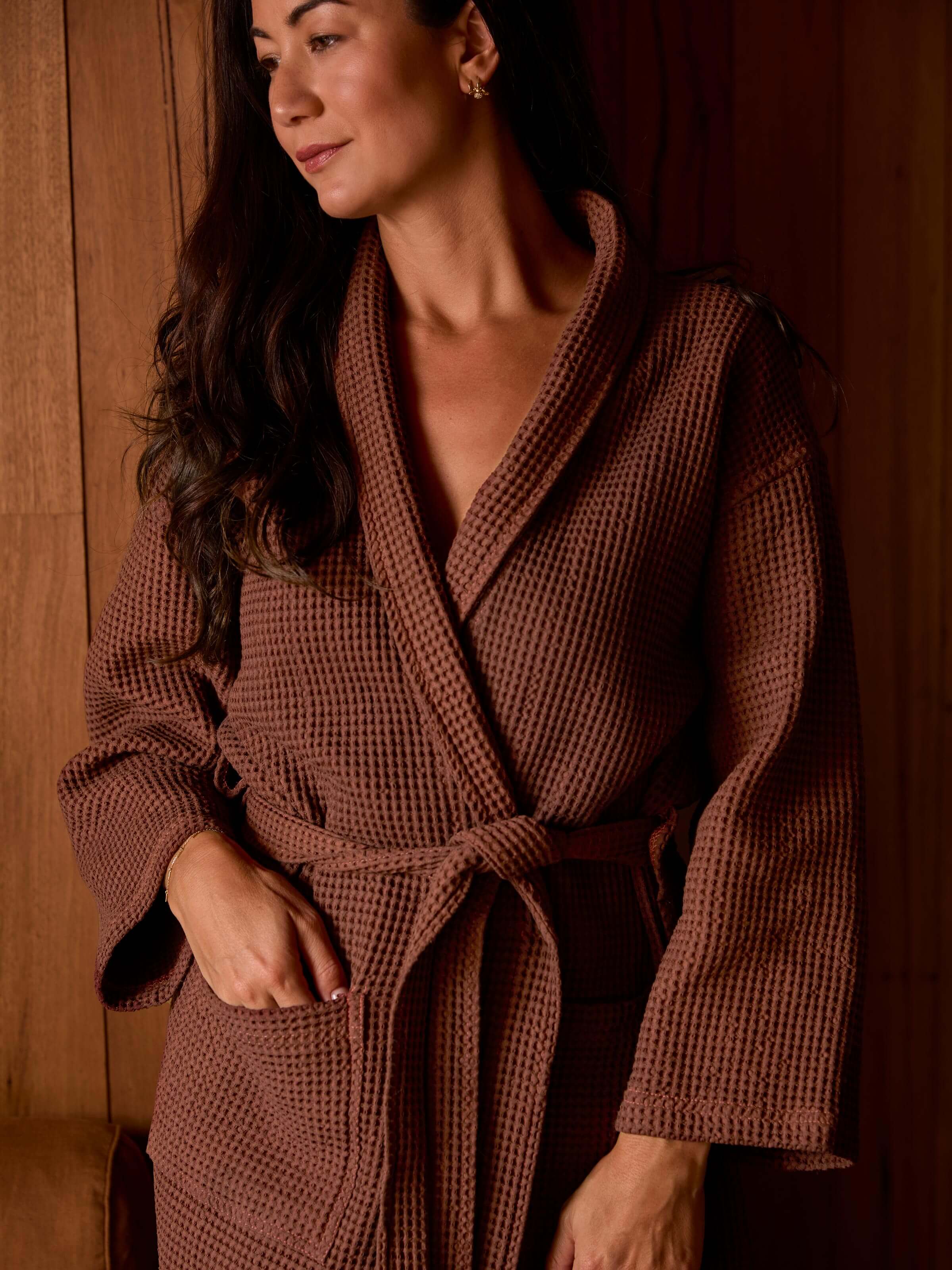 Spa Terracotta Waffle Bathrobe