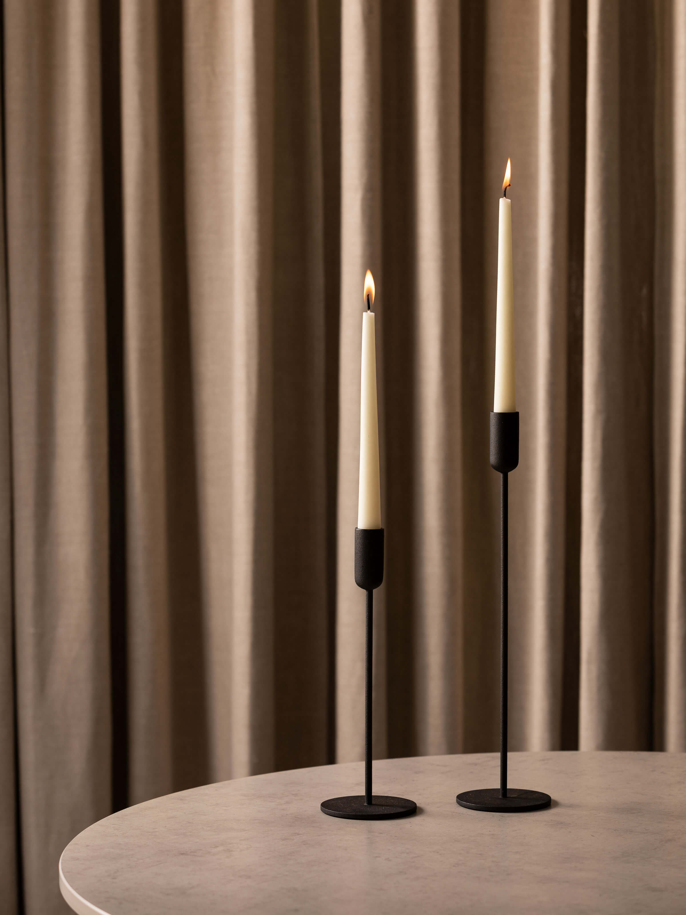 Mona Black Candle Holder Set