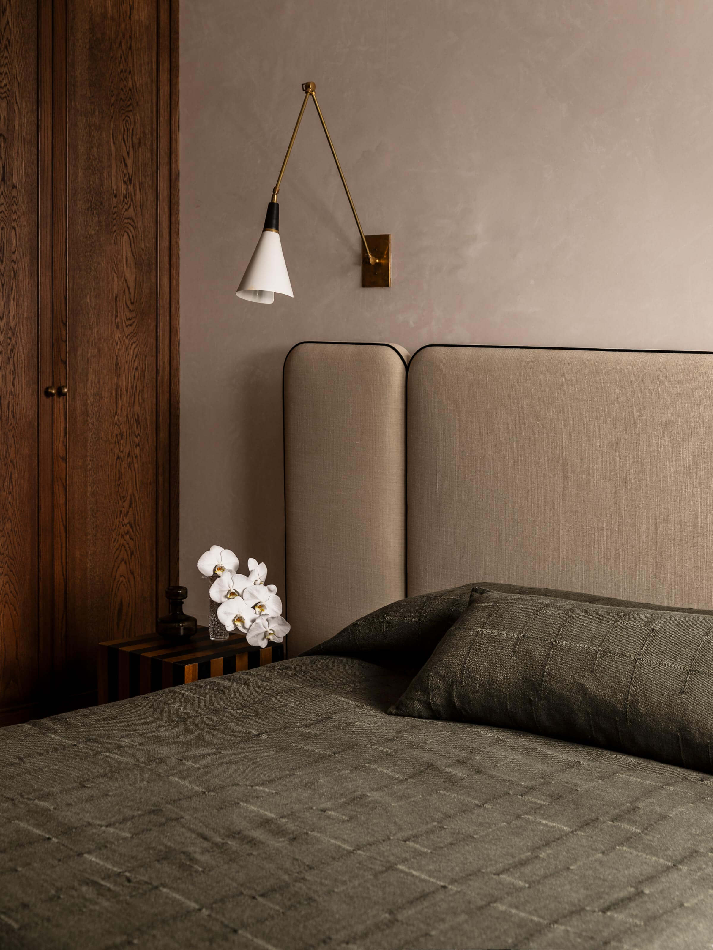 Palermo Olive French Linen Lumbar Cushion