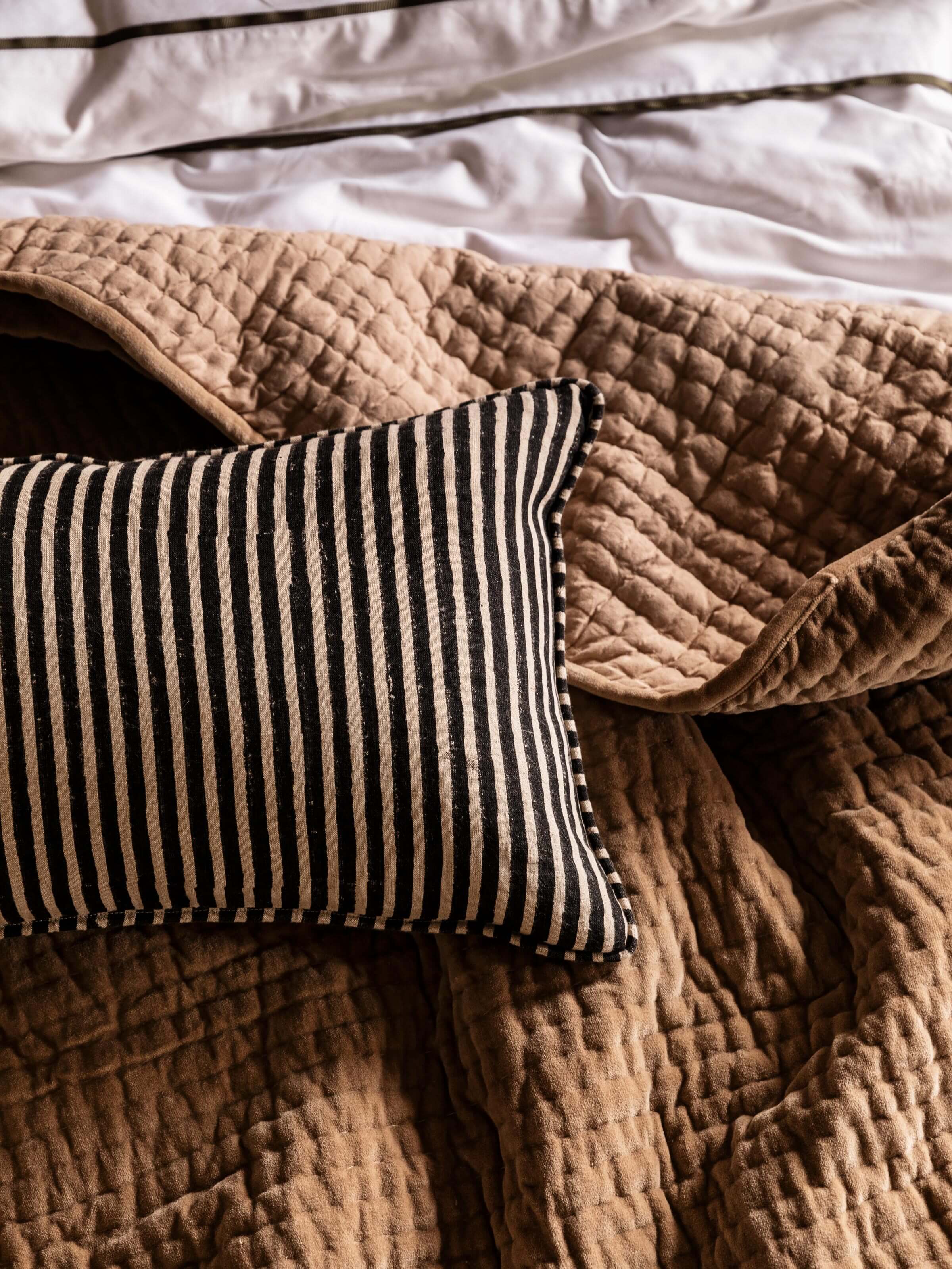 Gia Black Reversible Linen Cushion