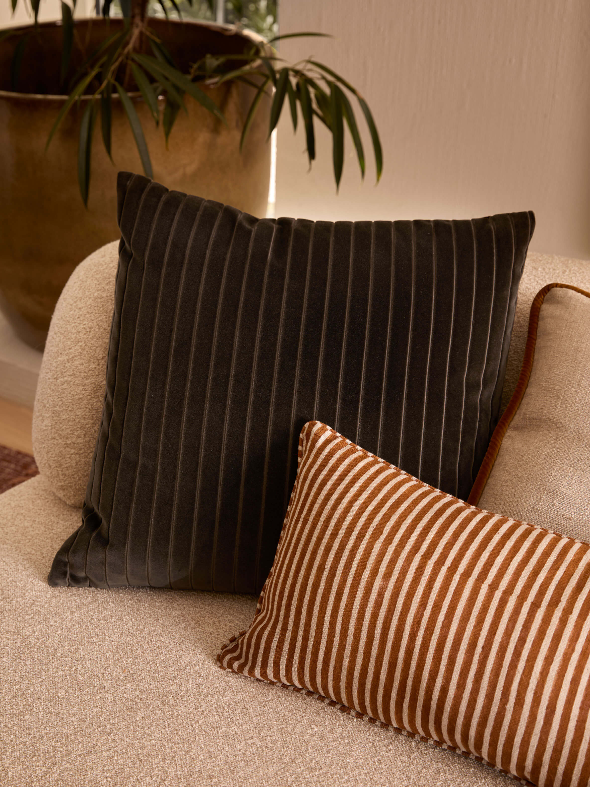 Gia Terracotta Reversible Linen Cushion