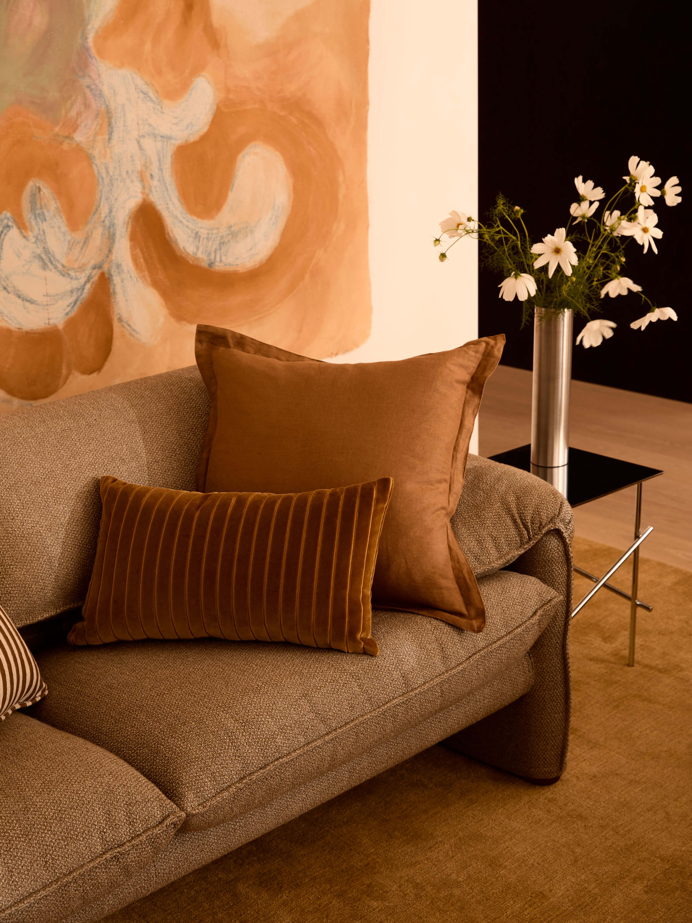 Echo Toffee Pure Linen Cushion