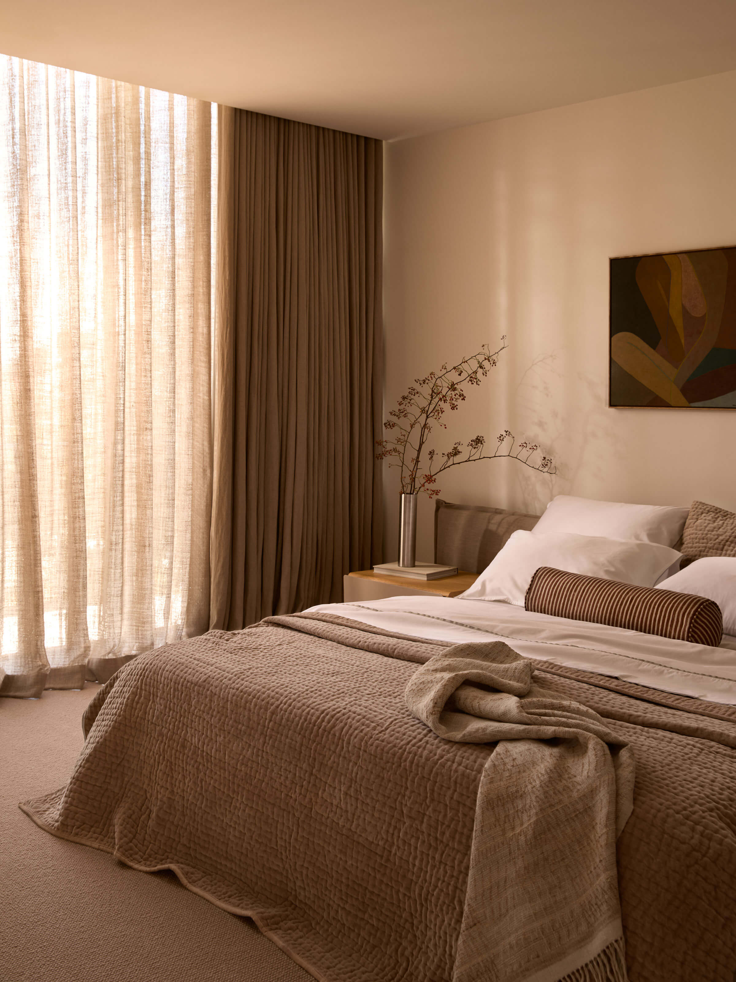 Margot Baked Clay Linen Bolster Cushion