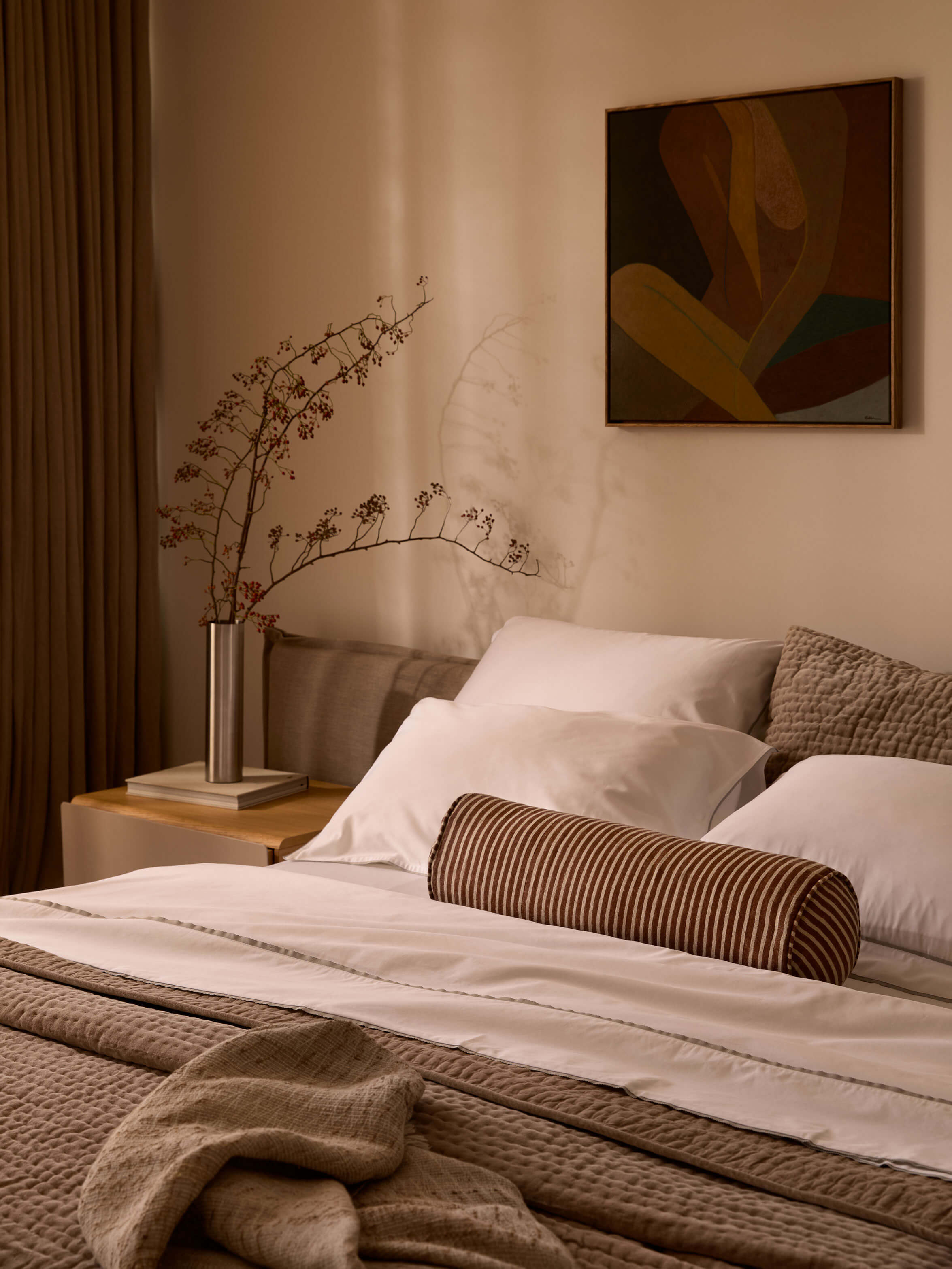 Margot Baked Clay Linen Bolster Cushion