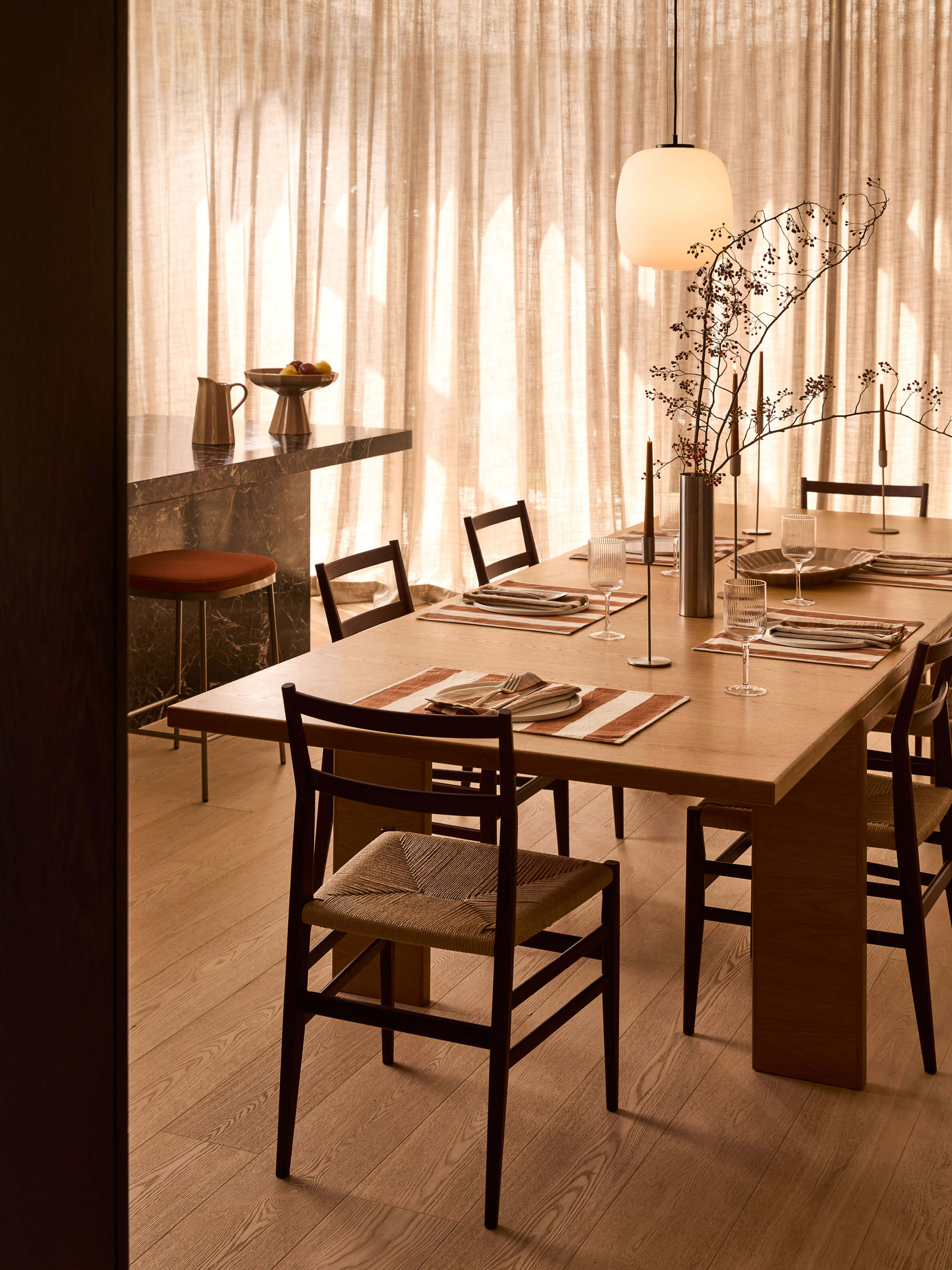 Kira Stainless Steel Candle Holder Set