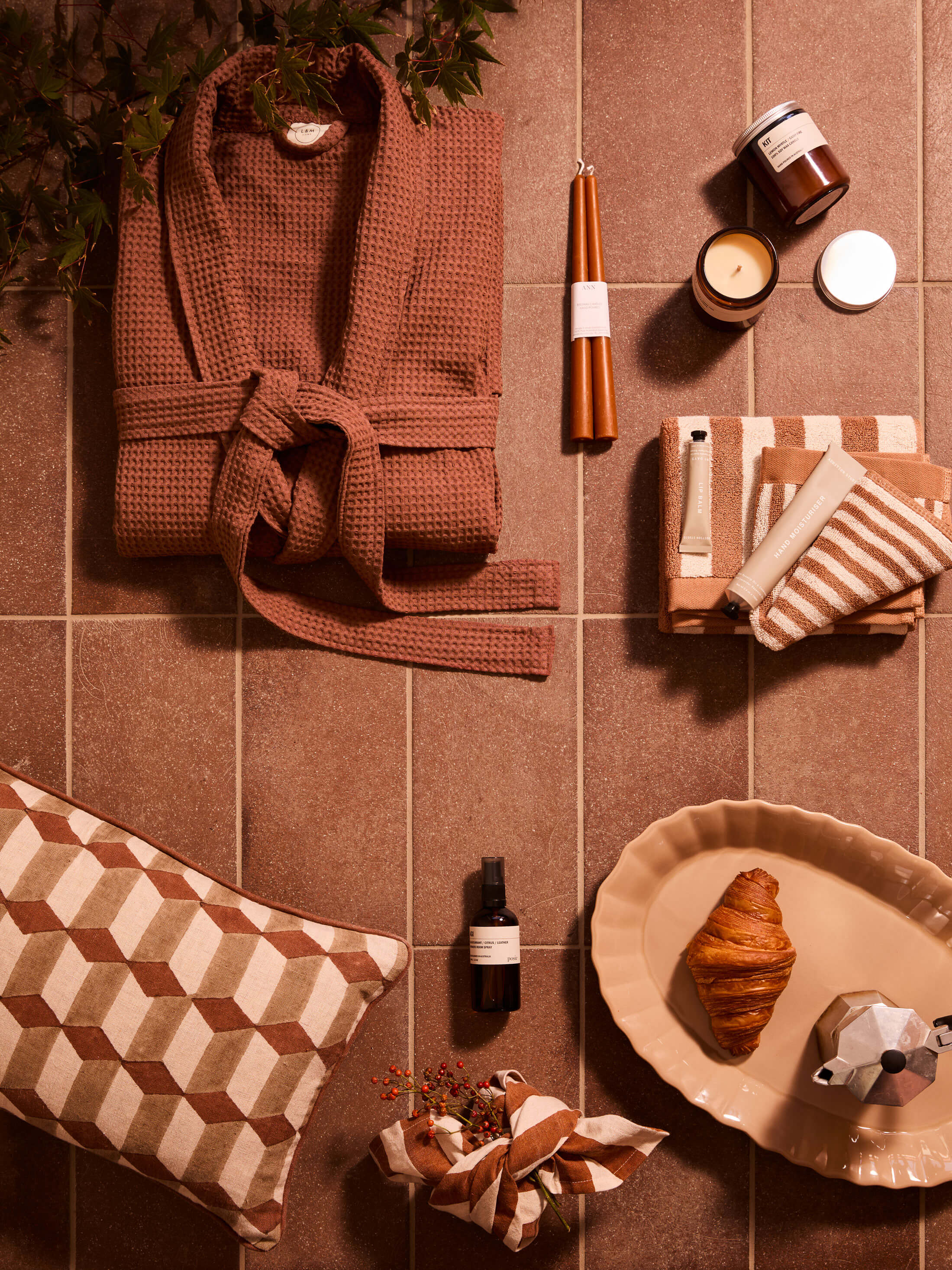 Spa Terracotta Waffle Bathrobe