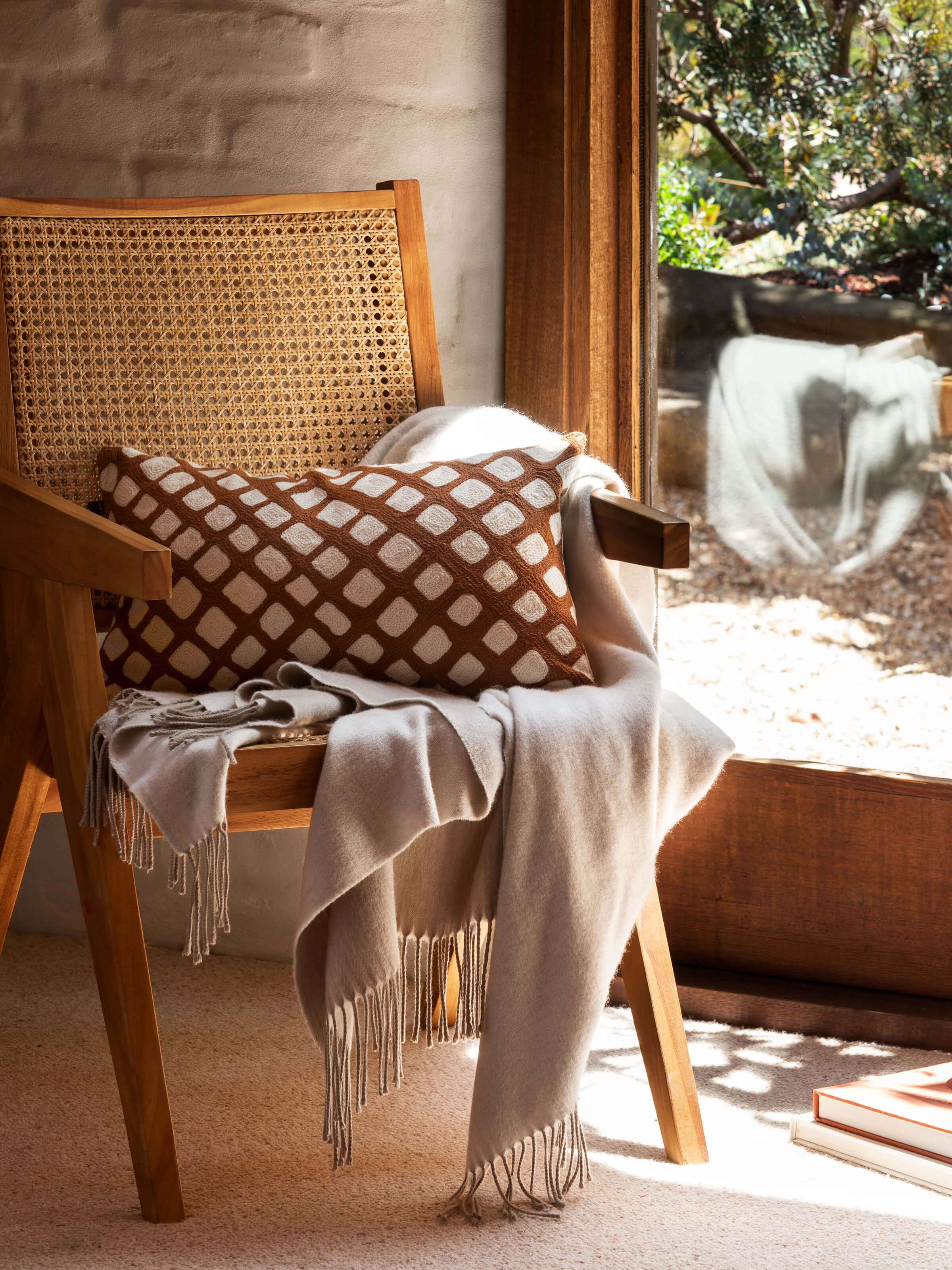 Camille Oatmeal/Chalk Australian Wool Throw