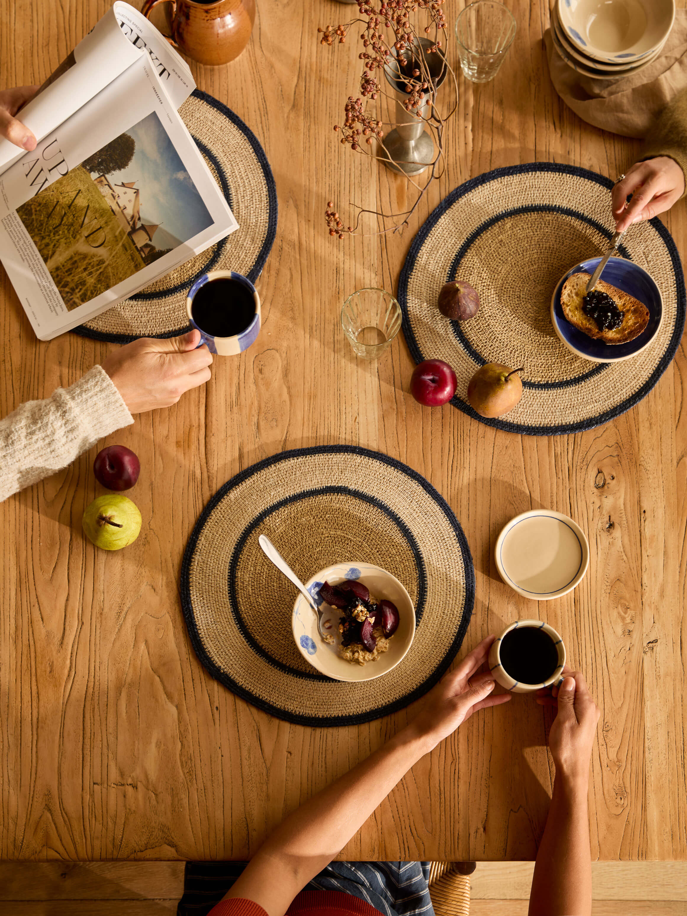 Sabine Indigo Woven Placemat Set