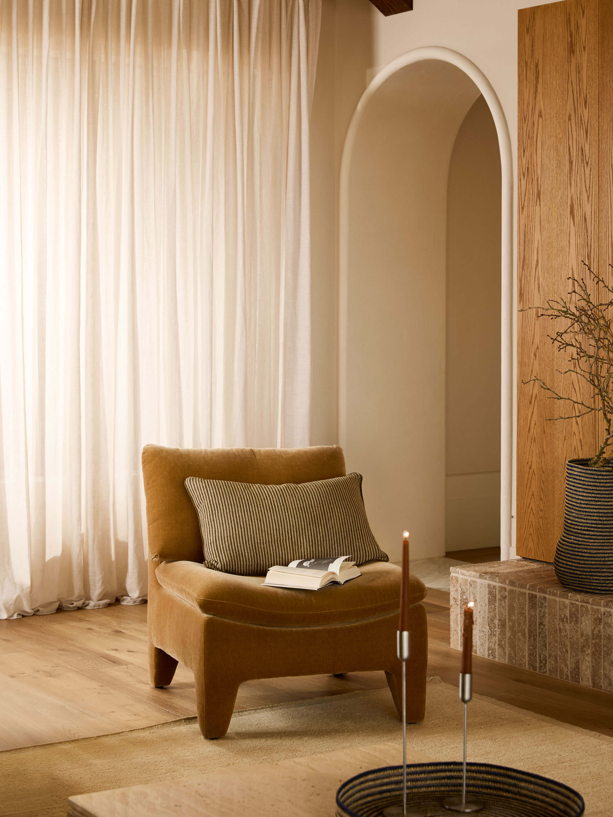 Lottie Khaki Reversible Linen Cushion