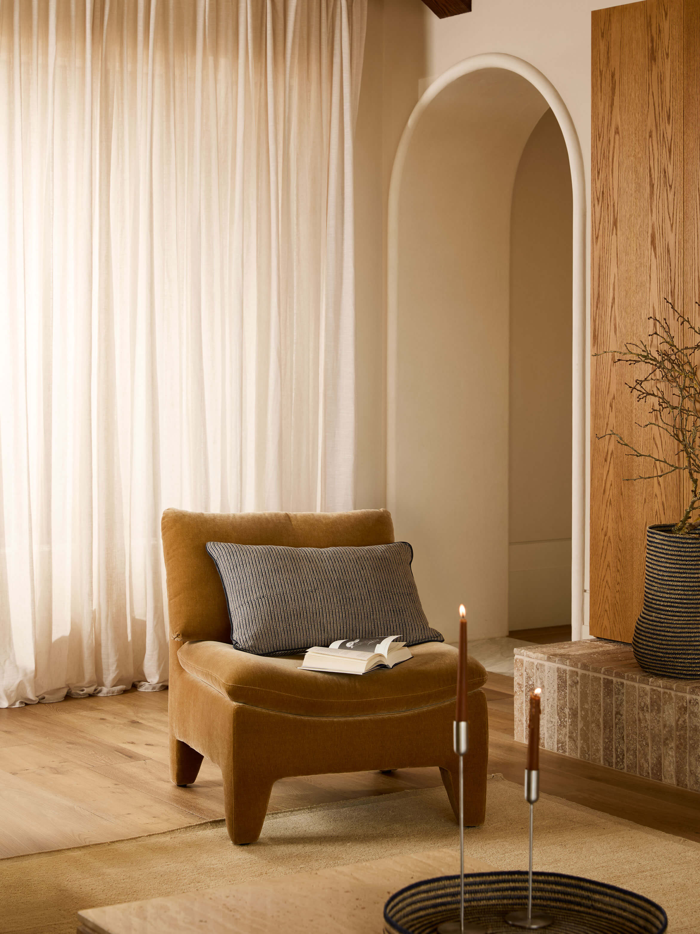 Lottie Indigo Reversible Linen Cushion