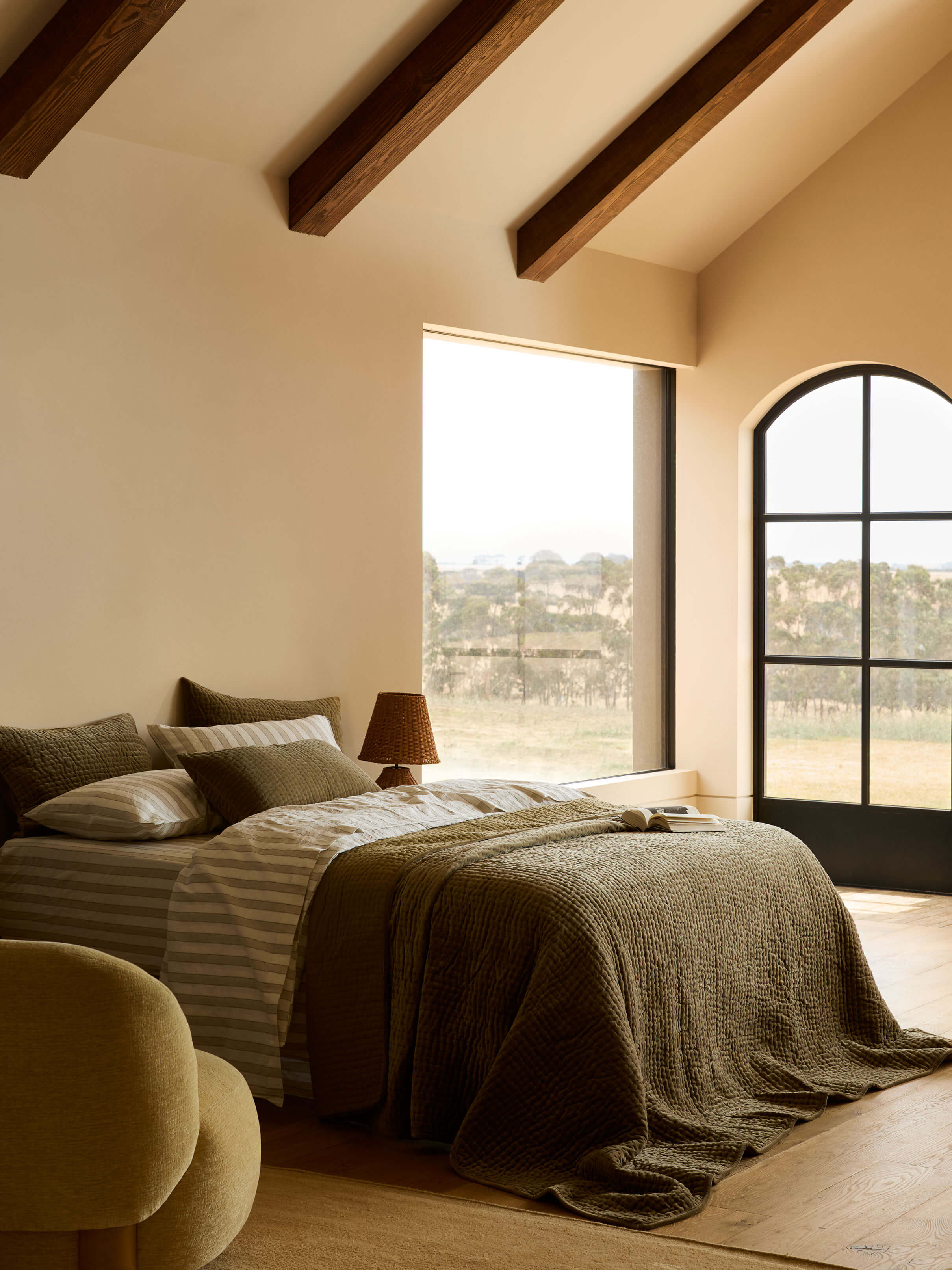 Cino Khaki Cotton Velvet Quilt