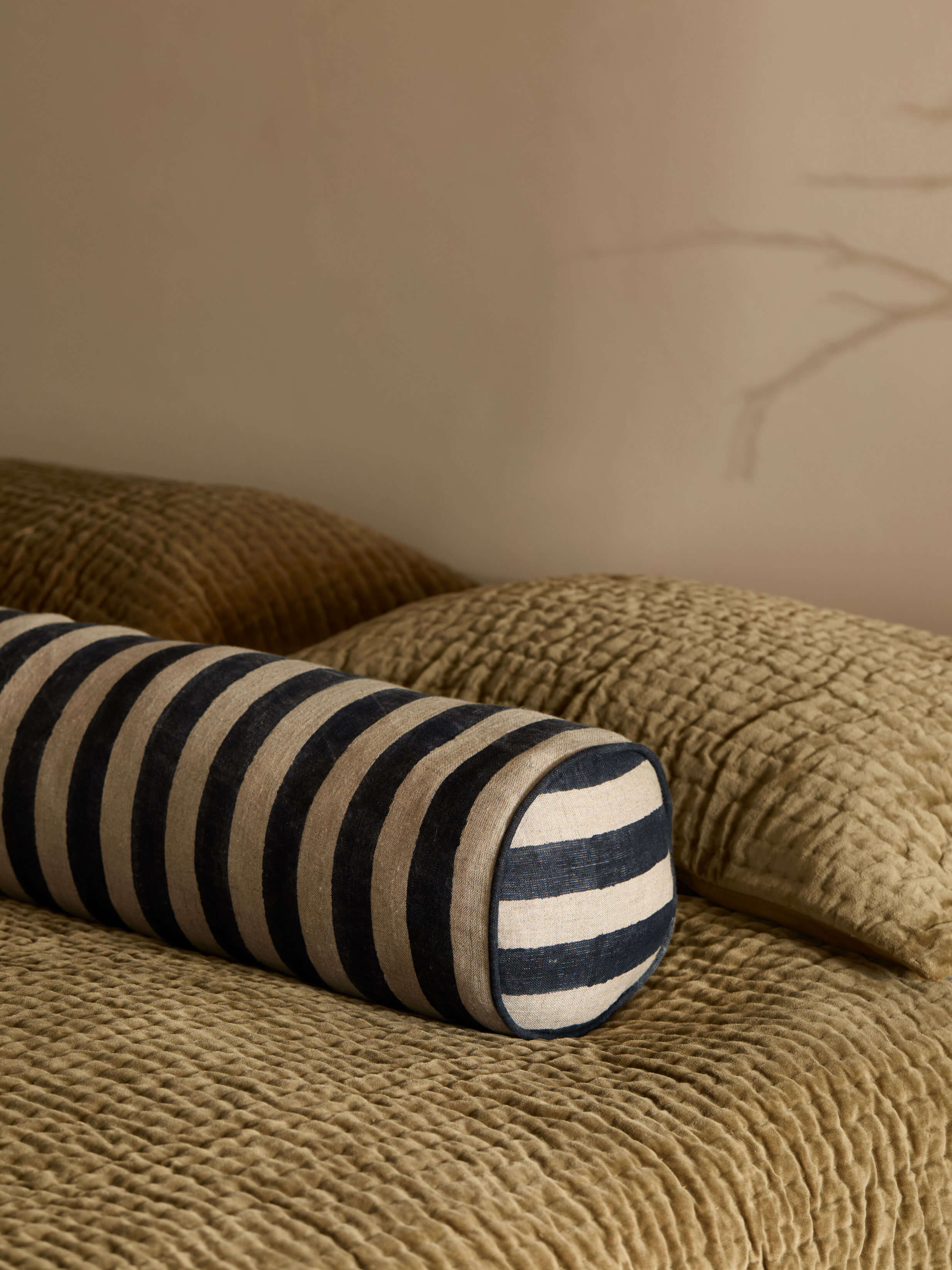 Pip Indigo Grand Linen Bolster Cushion