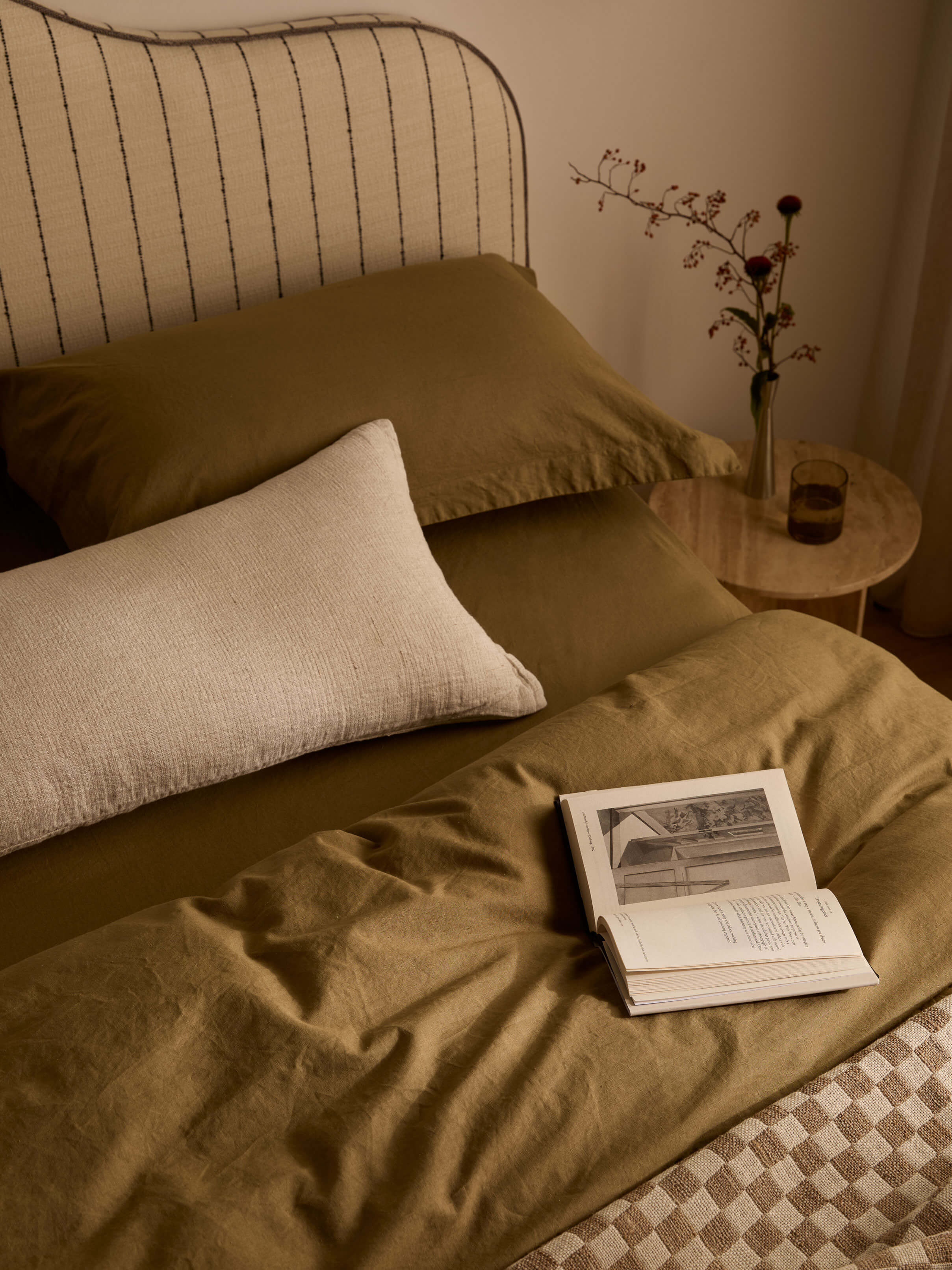 Avenue Khaki Linen & Cotton Sheet Set