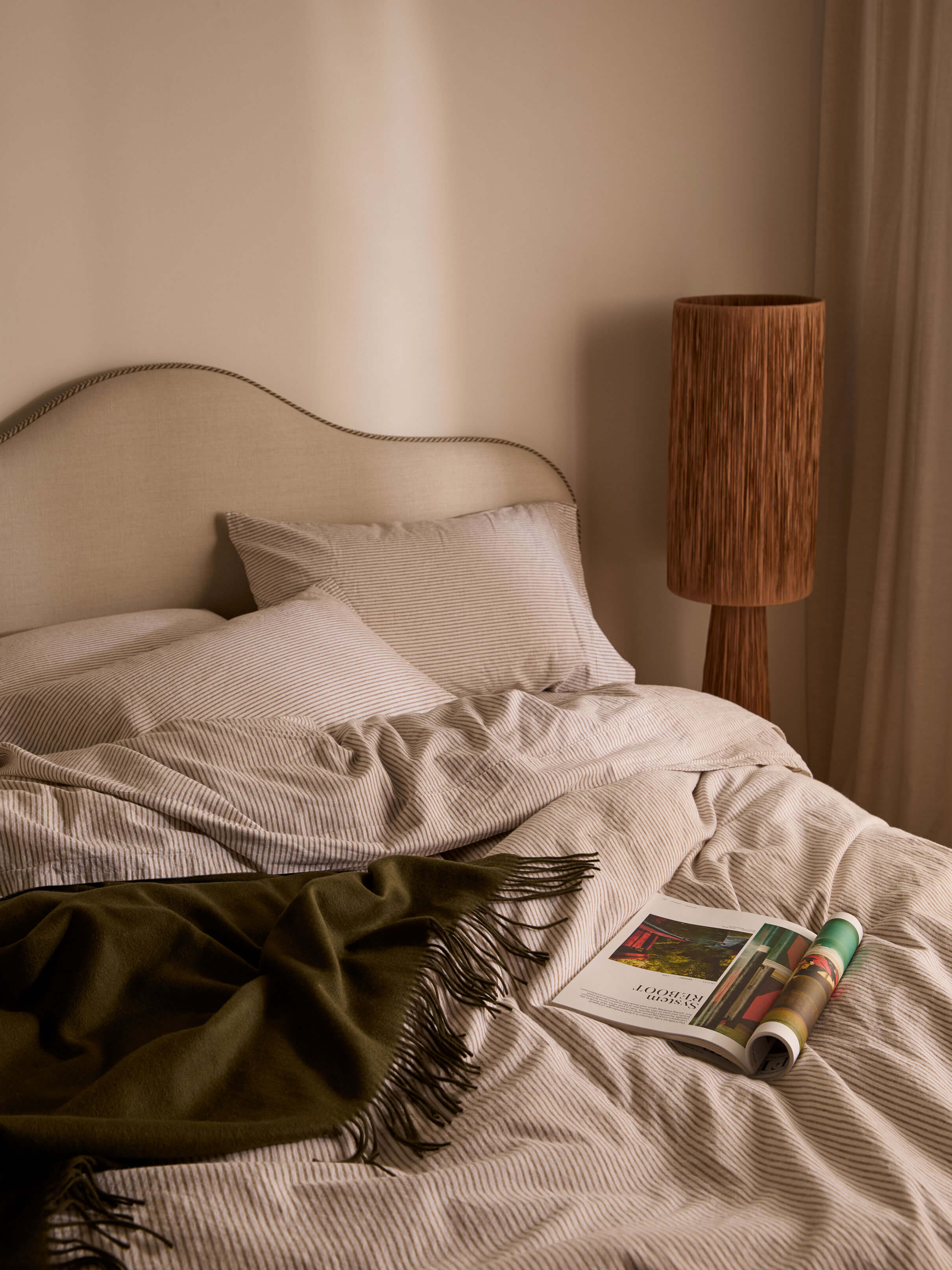 Celeste Khaki Linen & Cotton Sheet Set