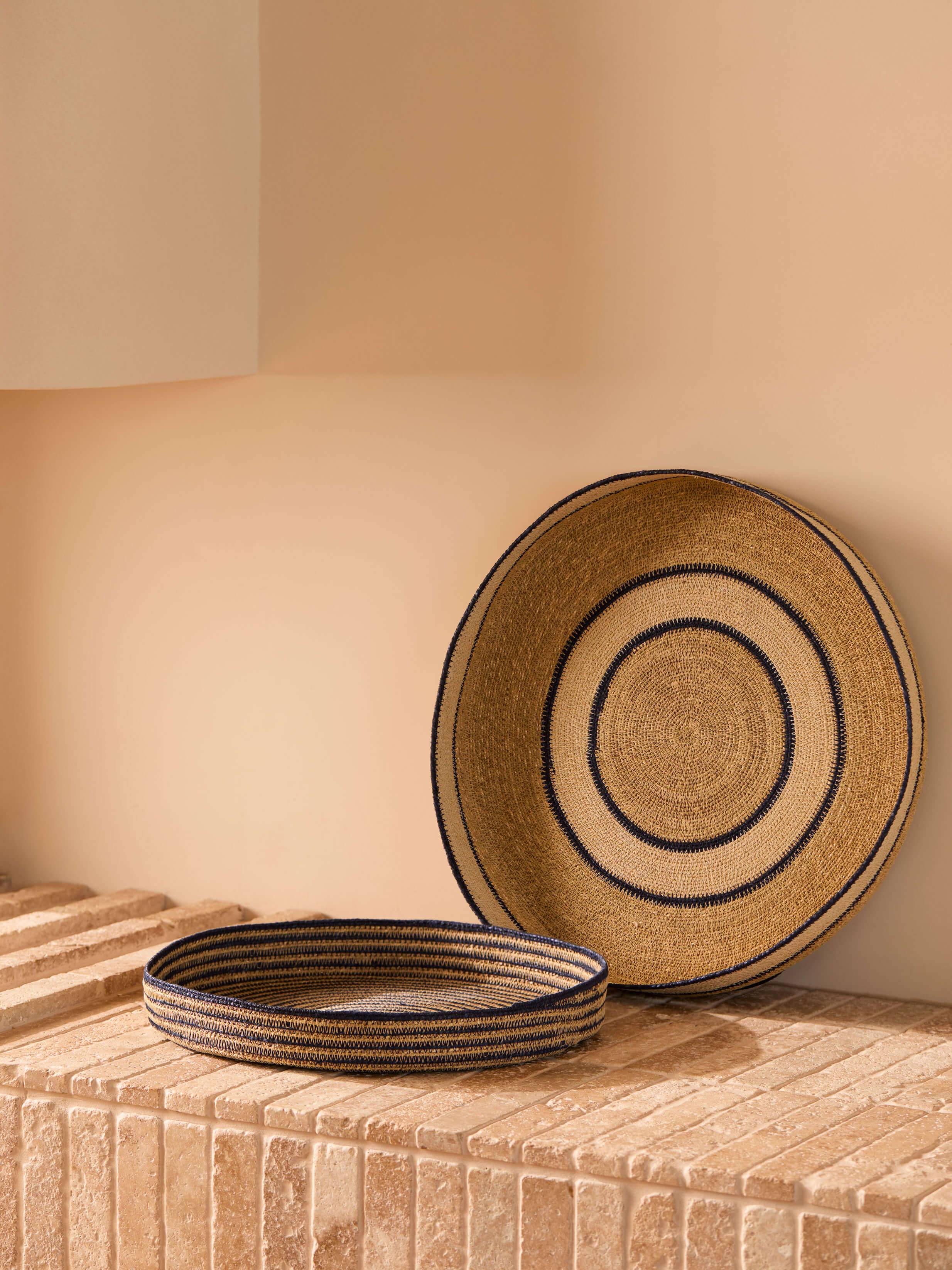 Sabine Indigo Woven Tray Duo