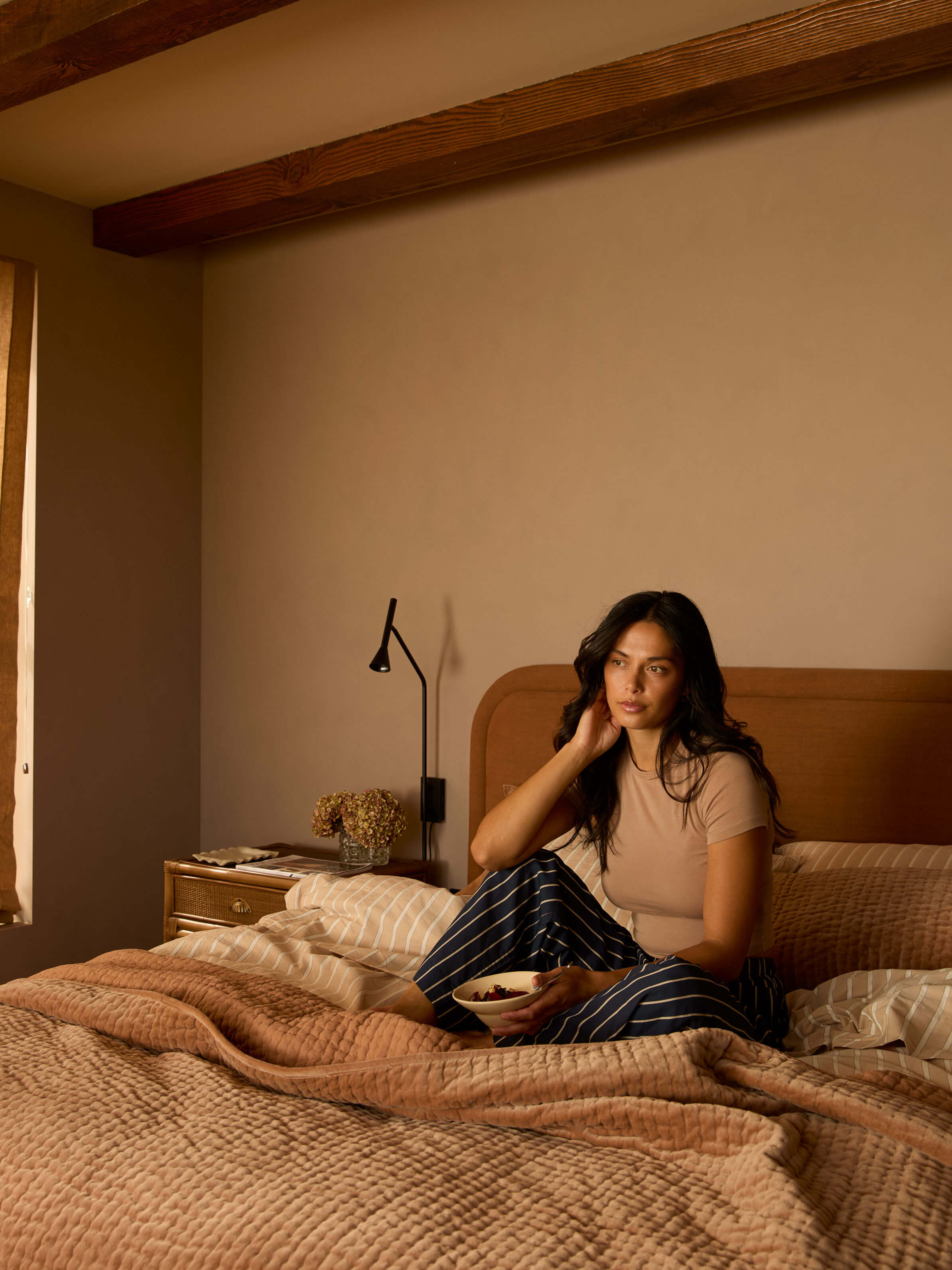 Cino Caramel Cotton Velvet Quilt