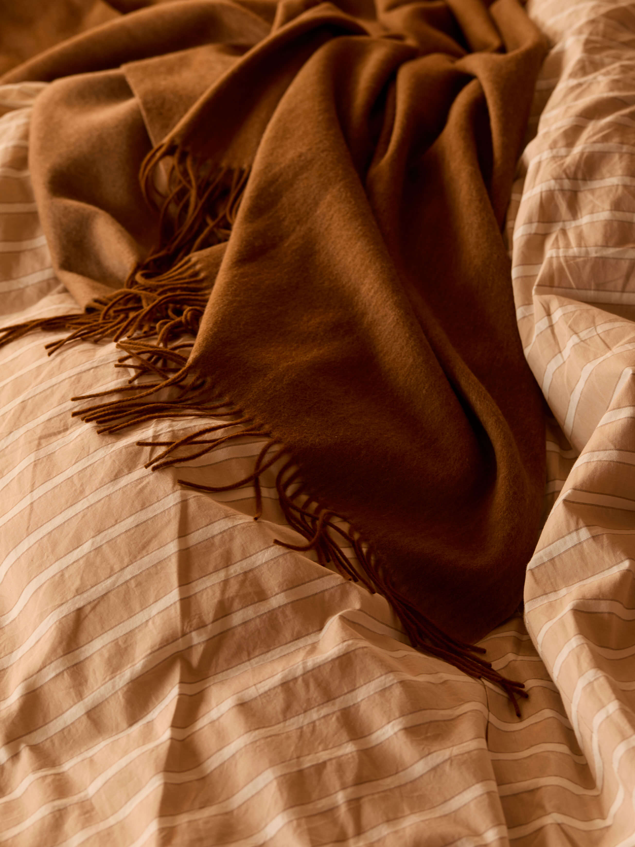 Camille Caramel/Latte Australian Wool Throw