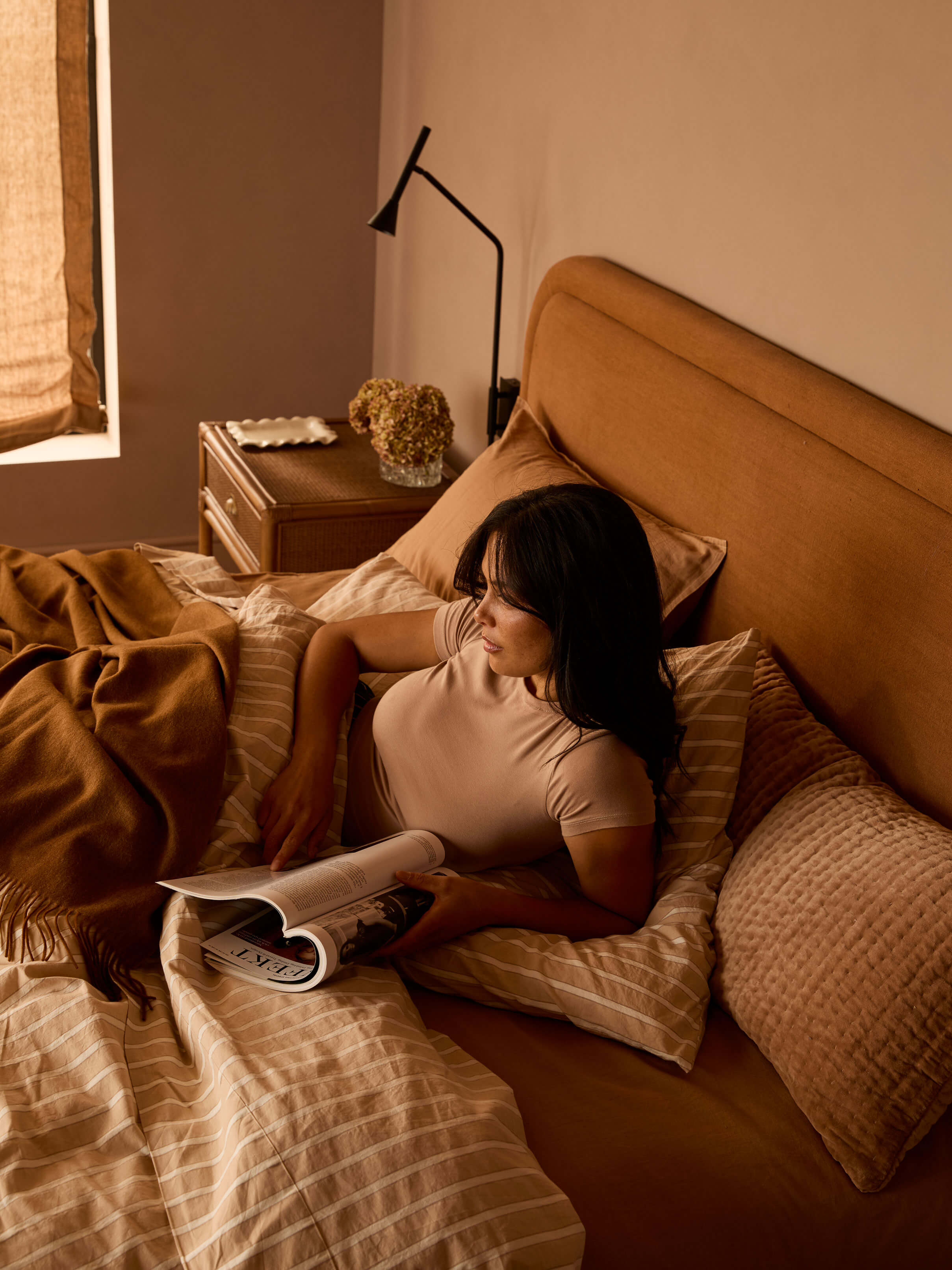 Cino Caramel Cotton Velvet Pillowcases