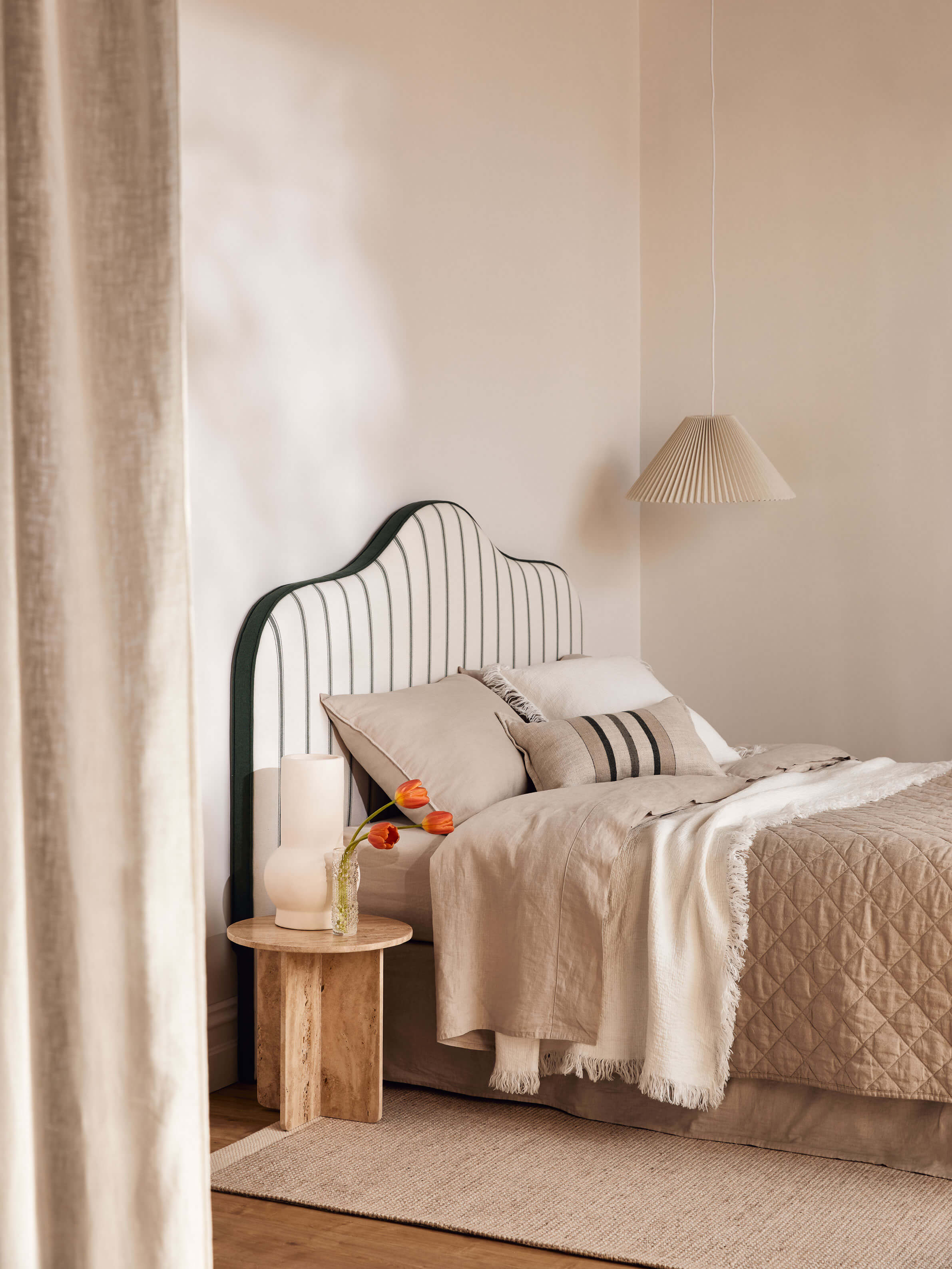 Ava Chalk Pure Linen Throw