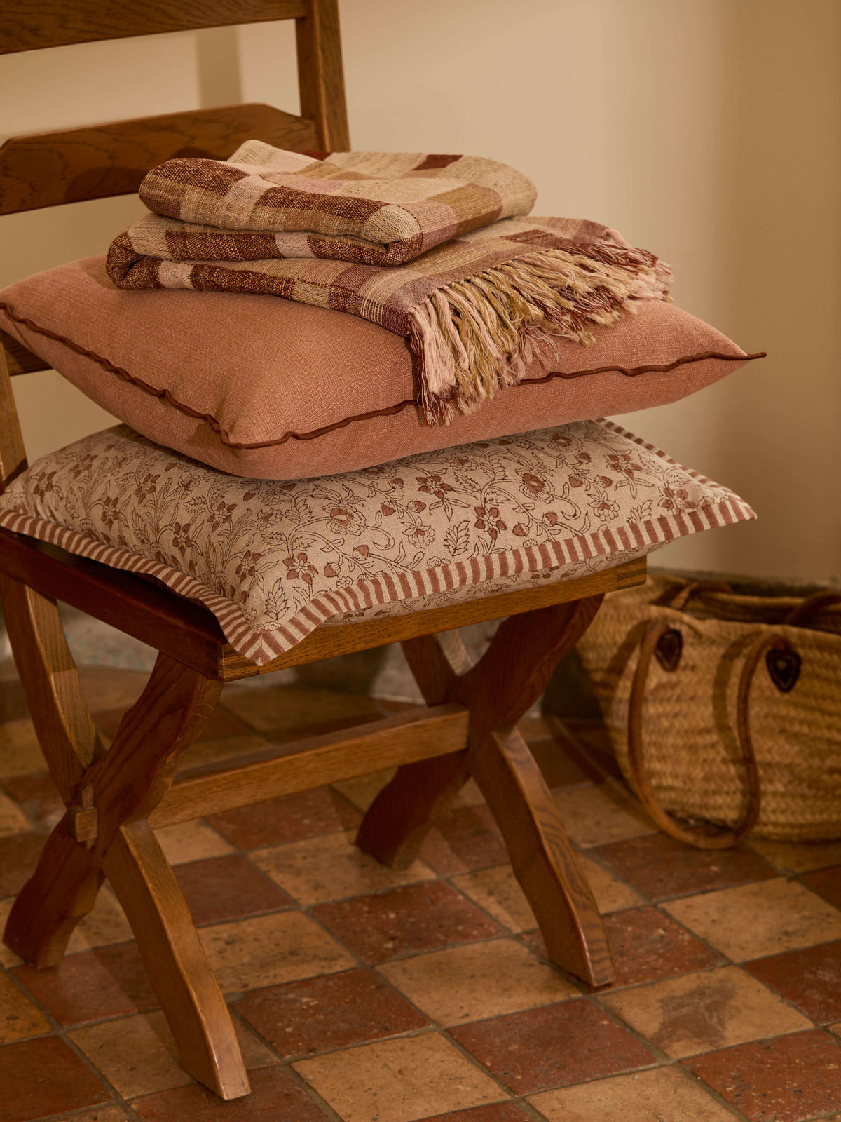 Romy Clay Linen & Cotton Cushion