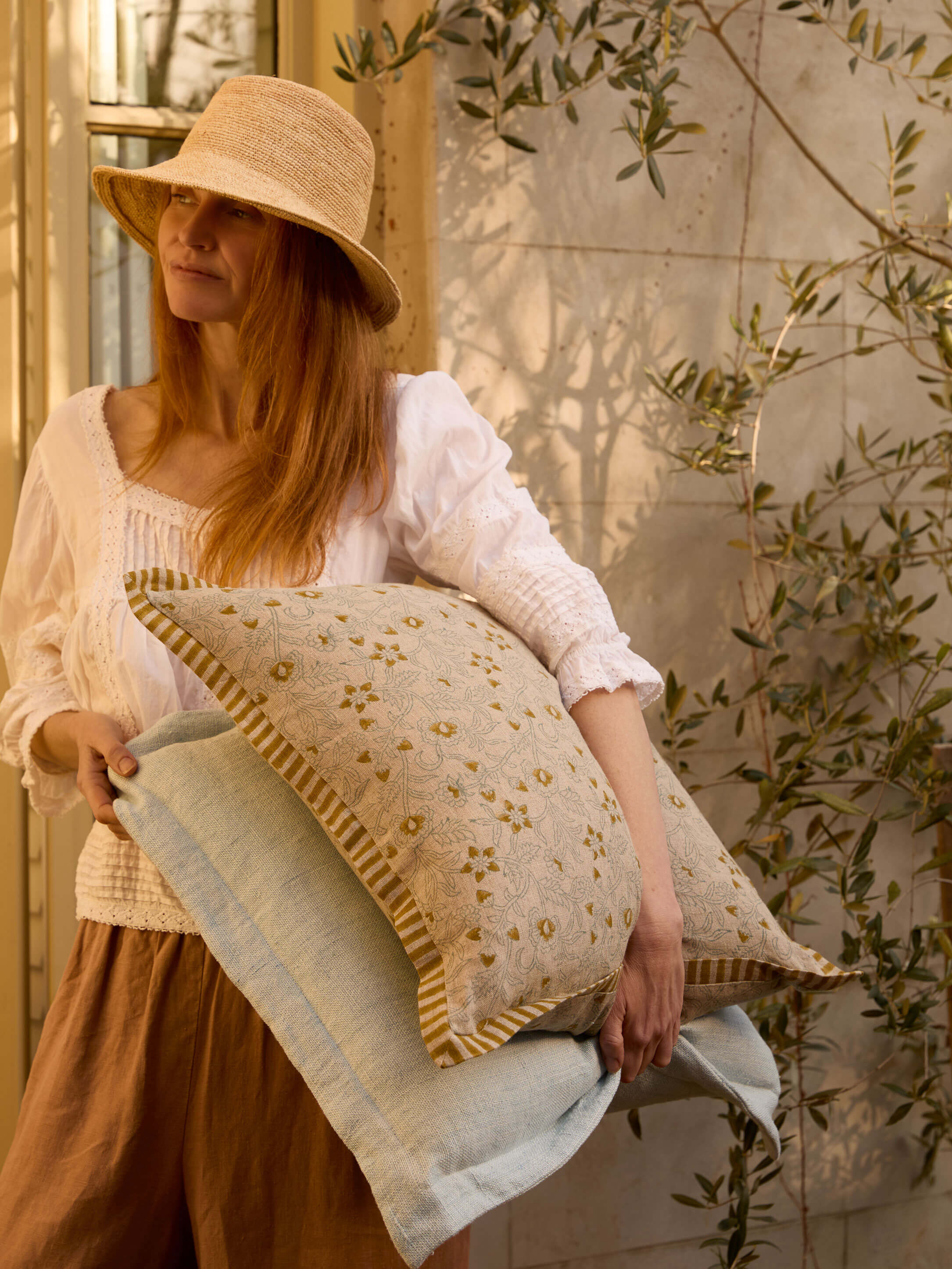 Burton Sky Tailored Heavy Linen Cushion