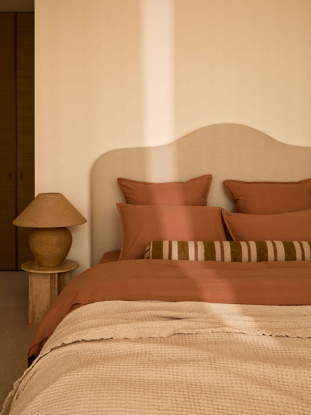 Lisbon Raffia Waffle Cotton Blanket