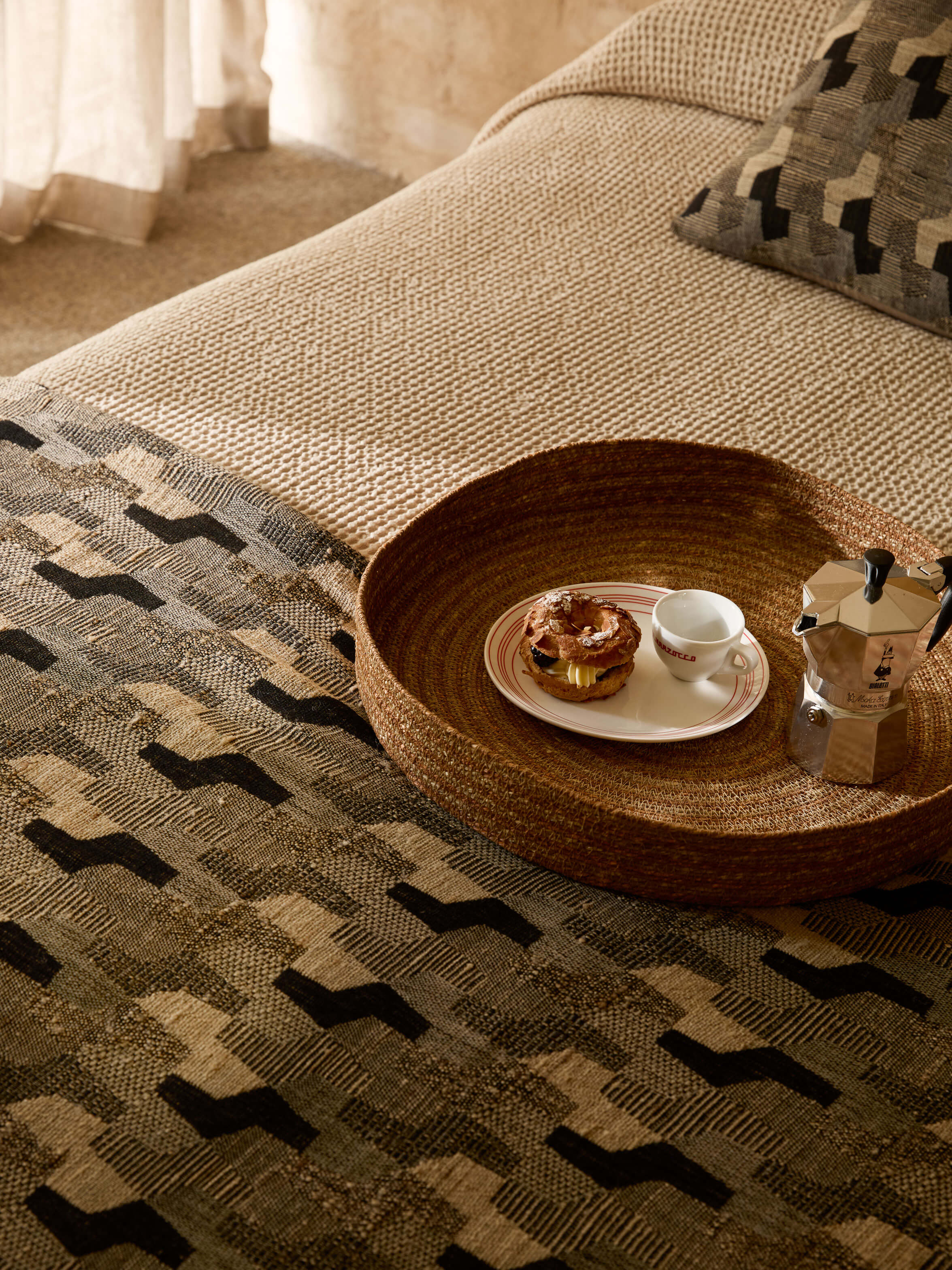 Sabine Tan Woven Tray Duo