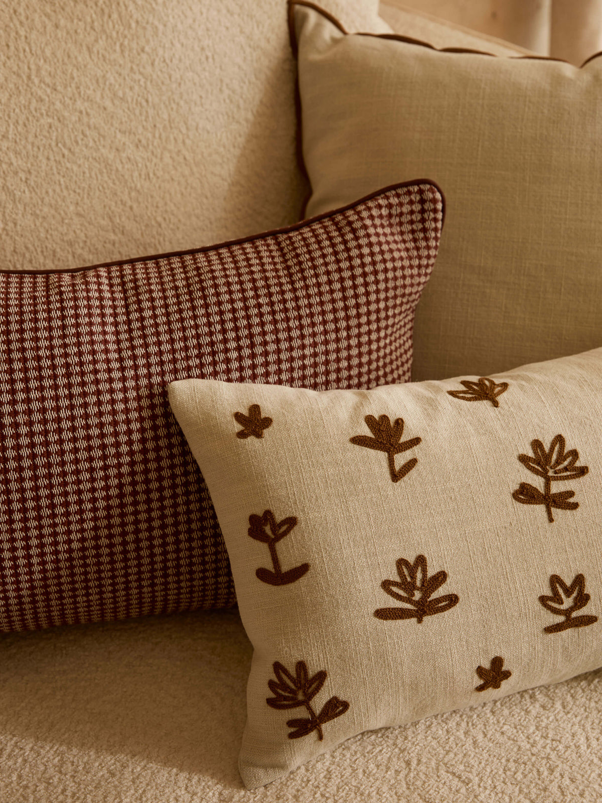 Romy Nougat Linen & Cotton Cushion