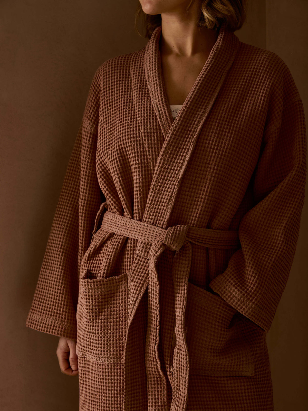 Spa Rosetta Waffle Cotton Bathrobe