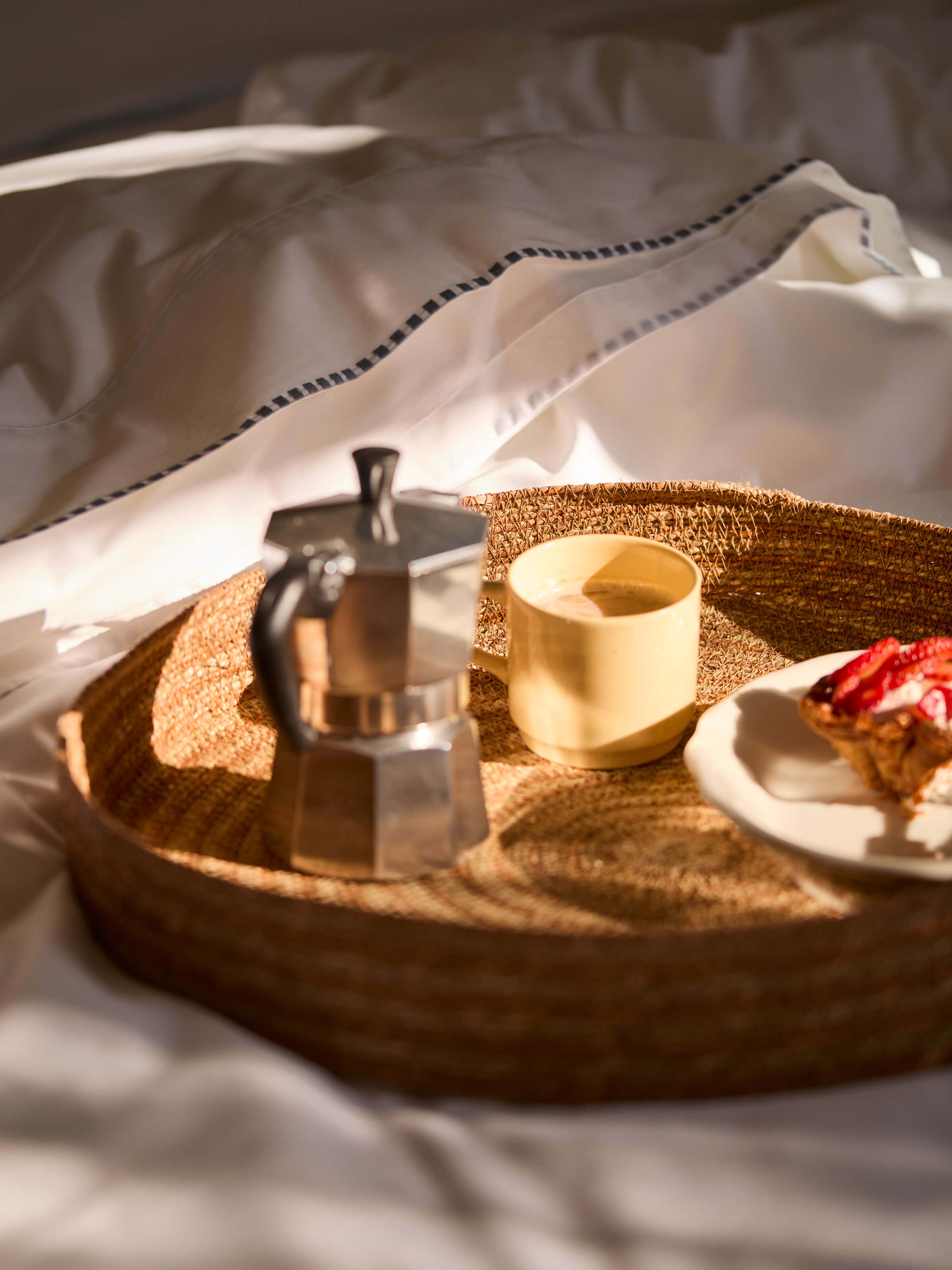 Sabine Tan Woven Tray Duo