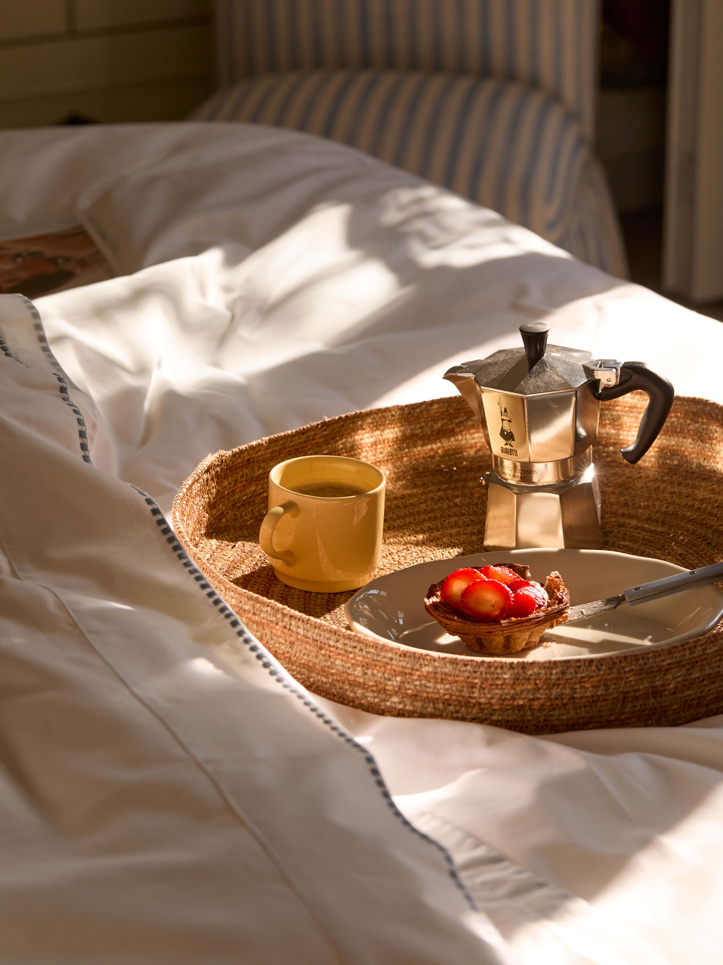 Sabine Tan Woven Tray Duo