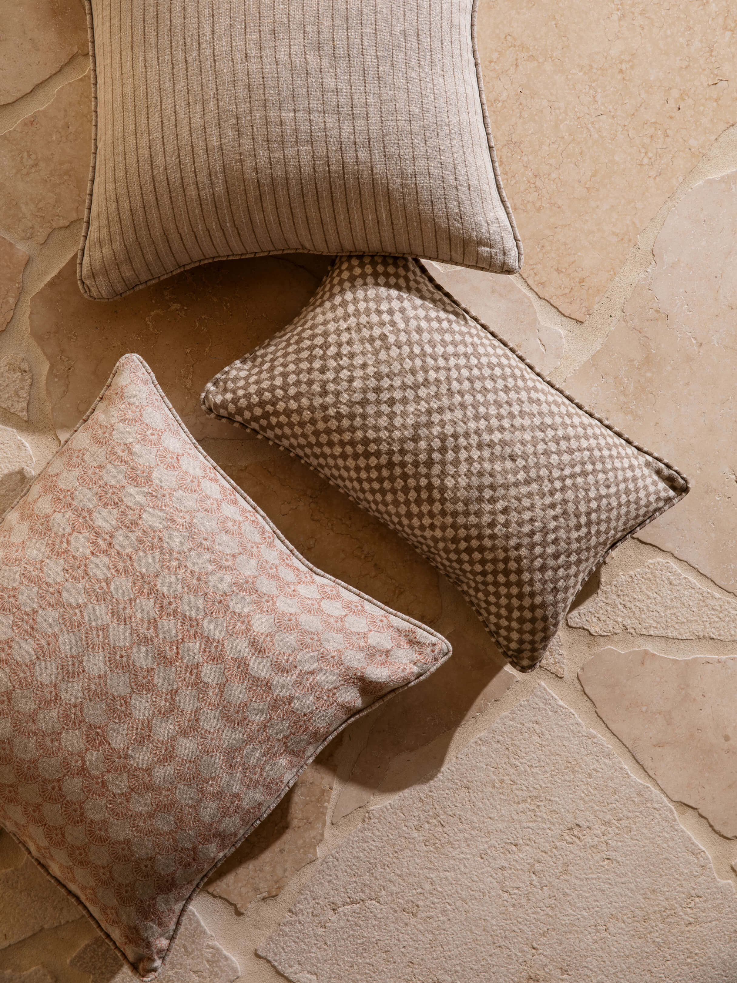 Gia Mocha Reversible Linen Cushion