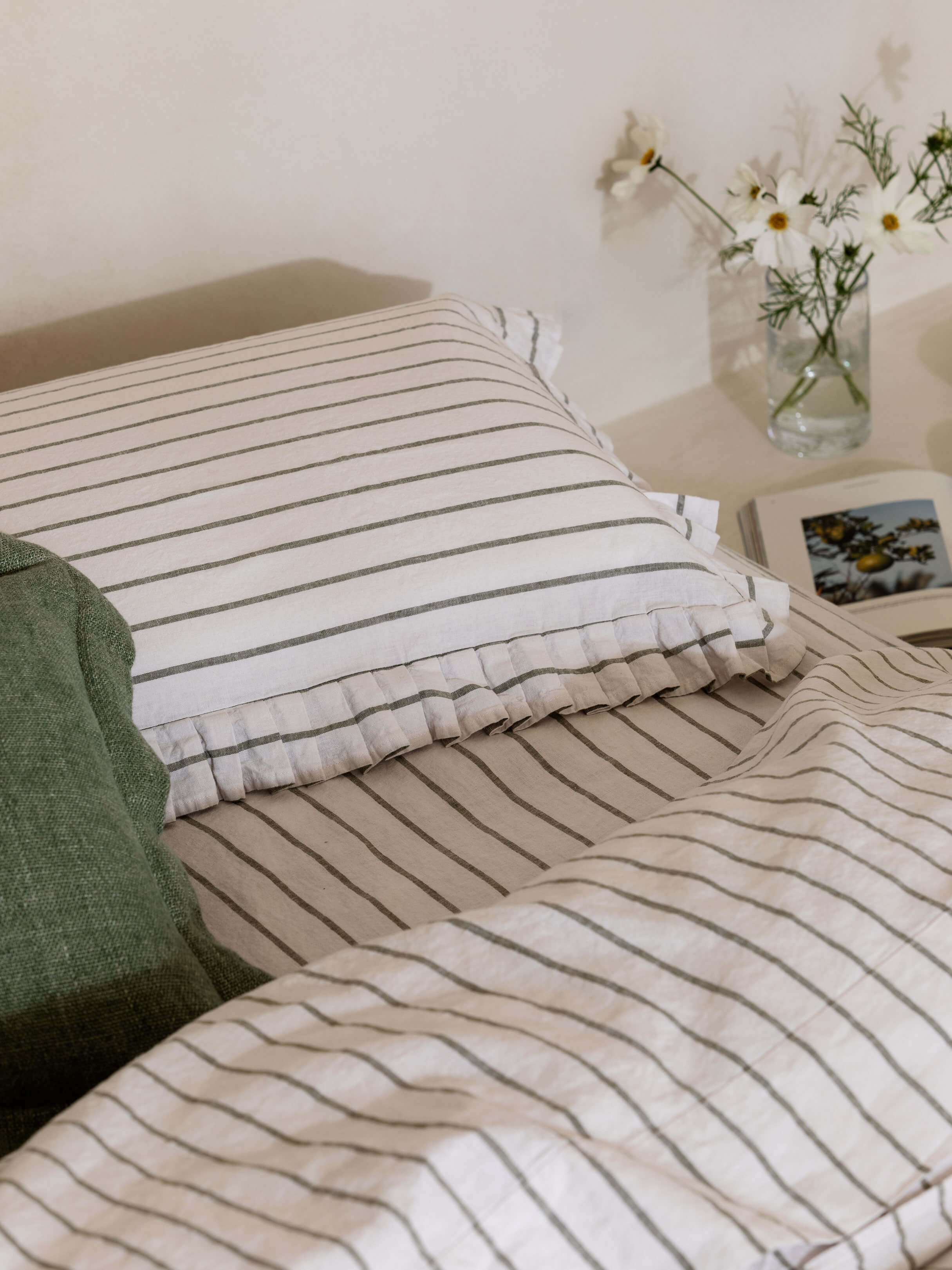 Loft Sage Linen & Cotton Pleated Pillowcases