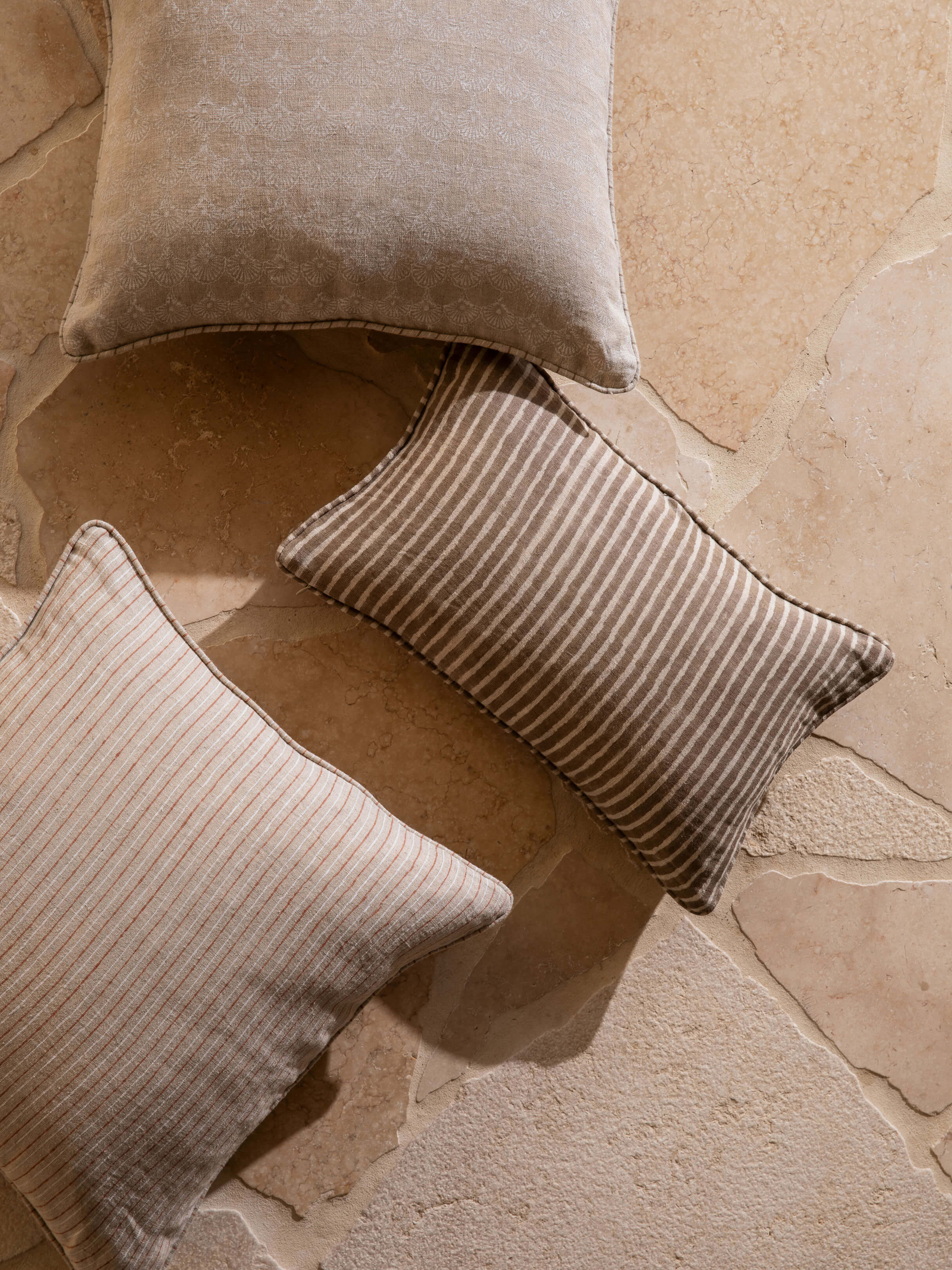 Gia Mocha Reversible Linen Cushion