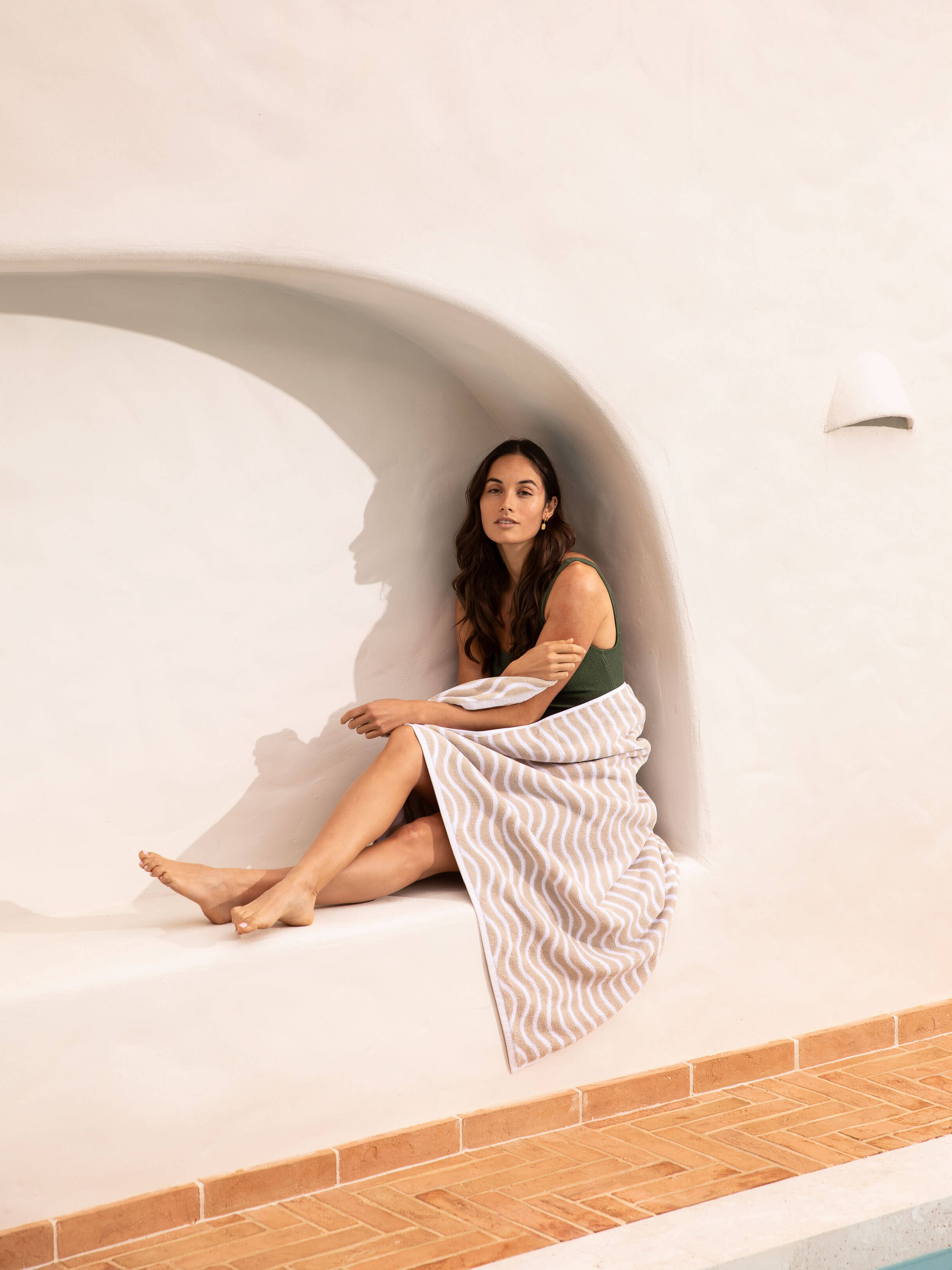 Wave Natural Face Towel Set