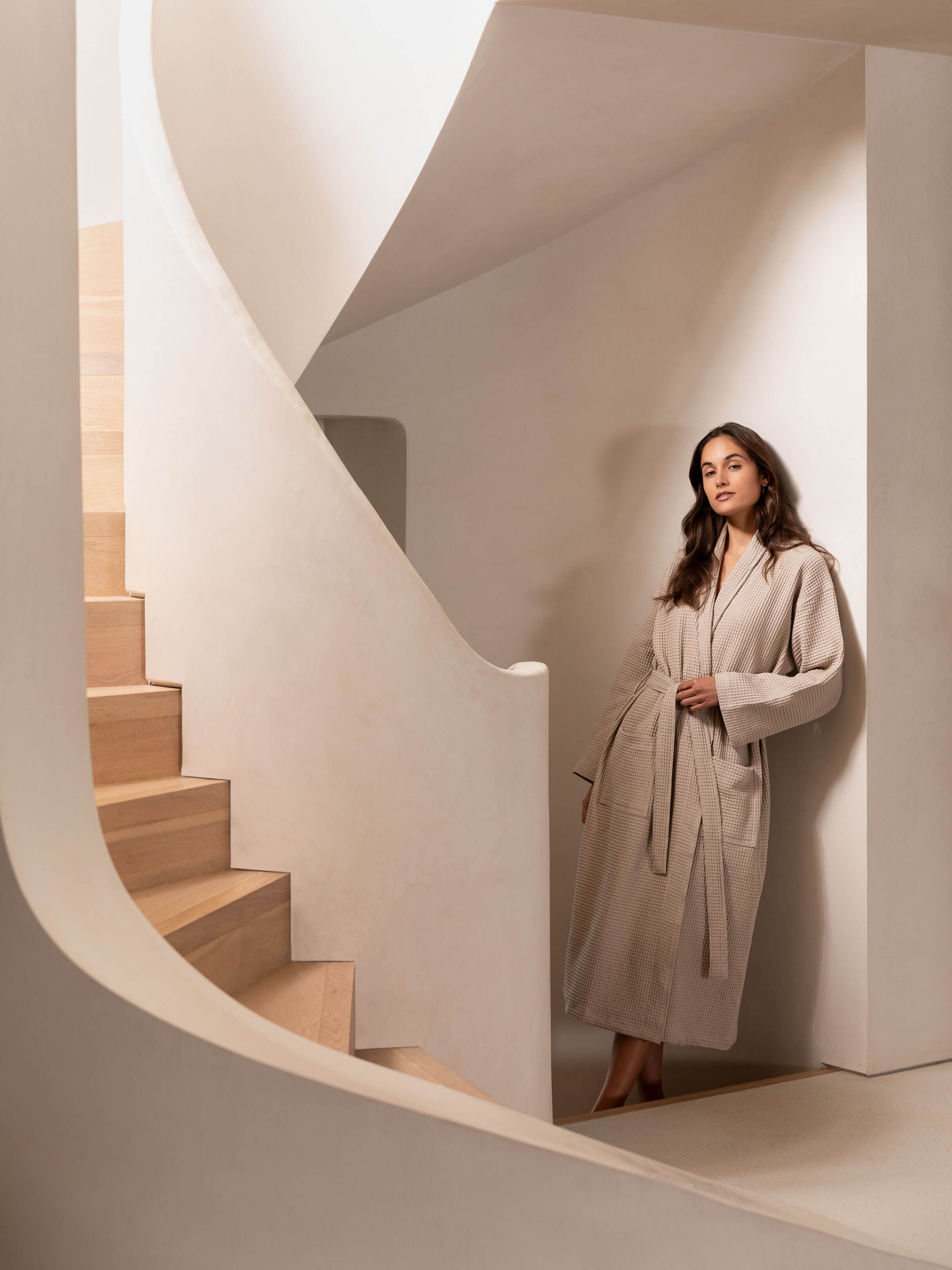 Spa Oatmeal Waffle Bathrobe