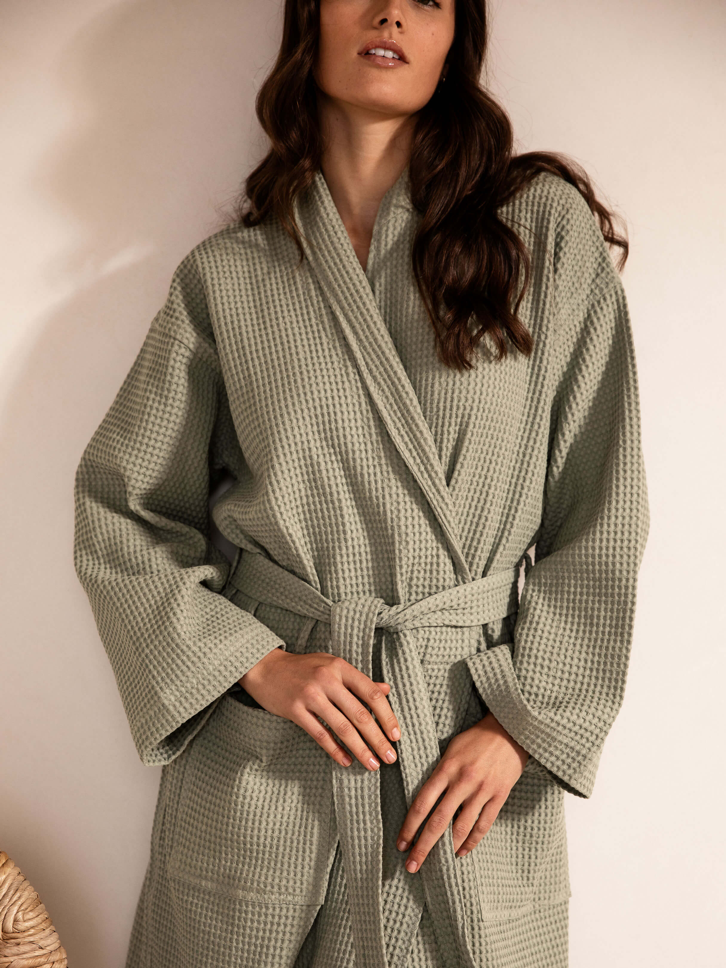 Spa Sage Waffle Bathrobe