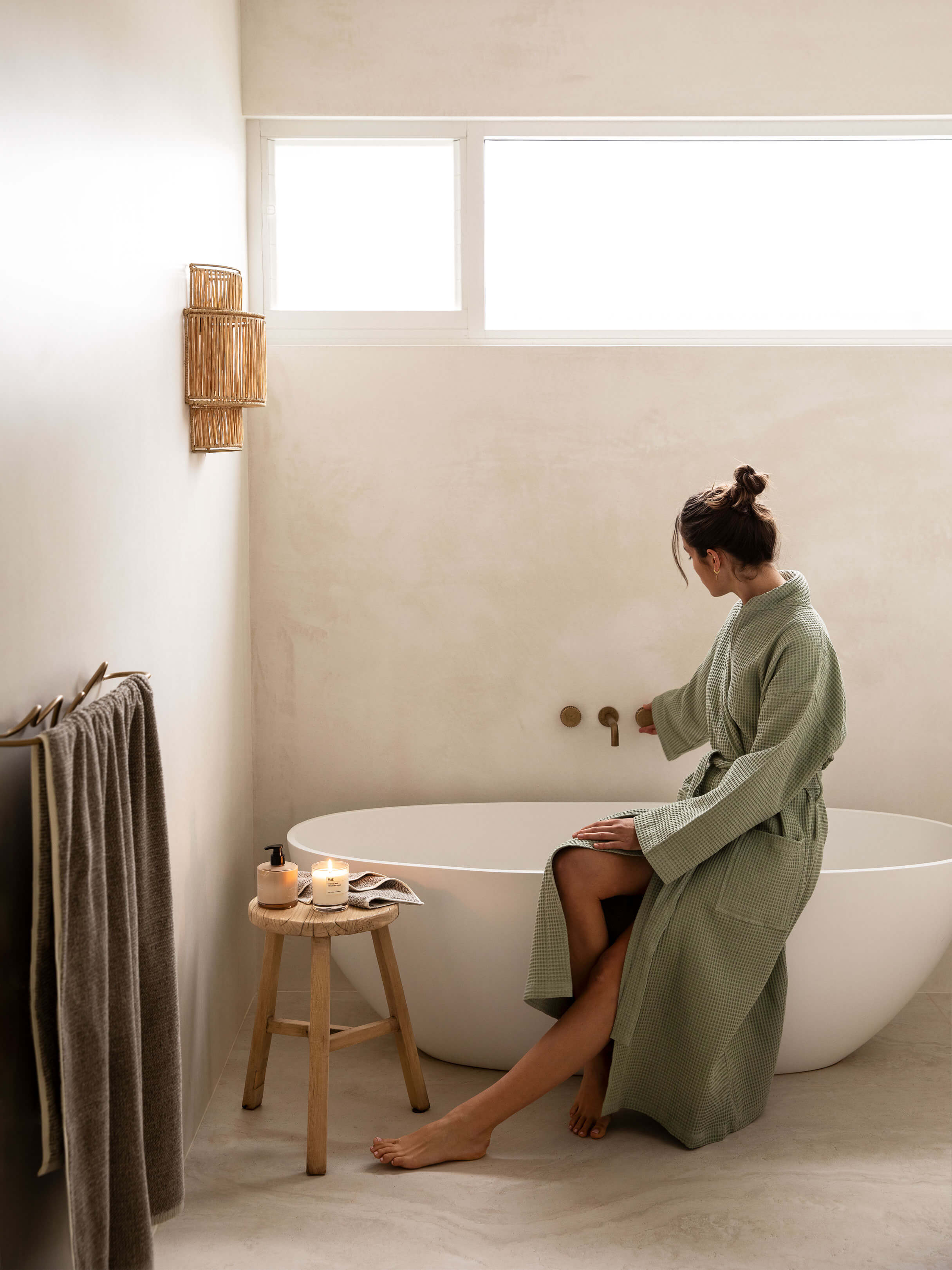 Spa Sage Waffle Bathrobe