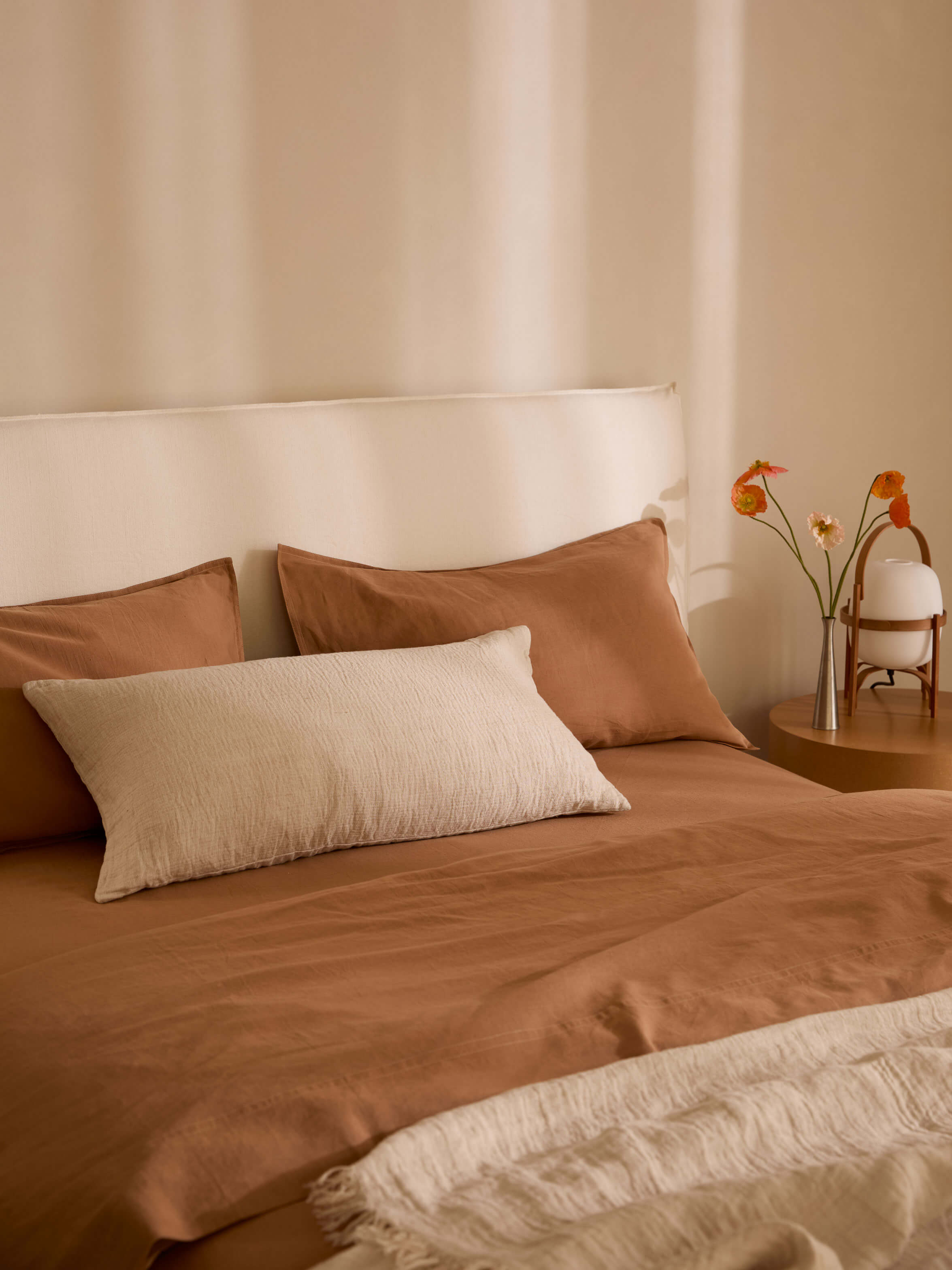 Ava Chalk Pure Linen Lumbar Cushion