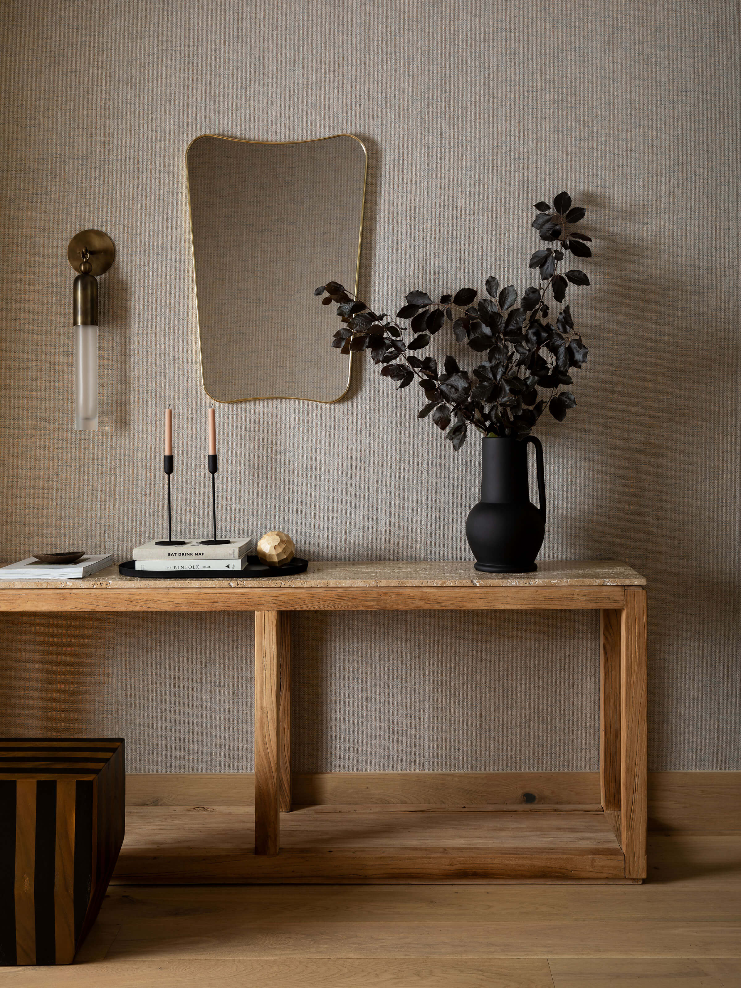 Mona Black Candle Holder Set