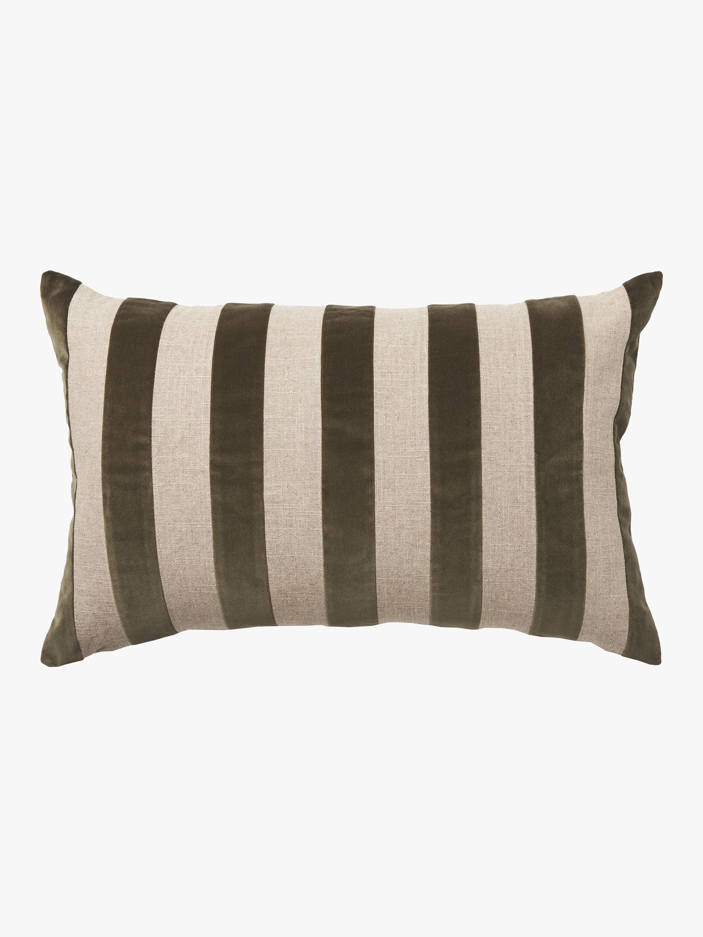 Etro Olive Stripe Velvet Cushion