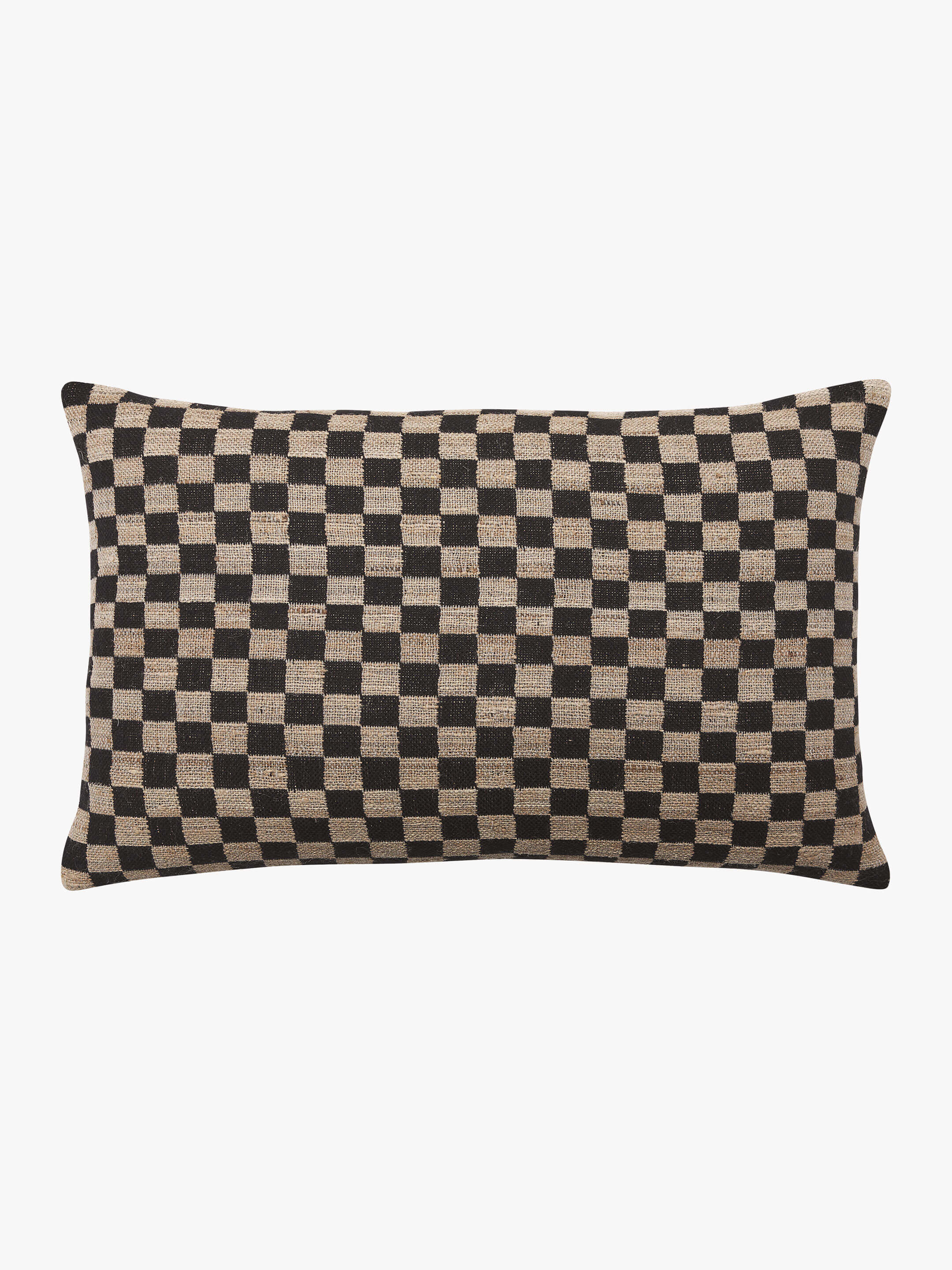Matteo Black Rectangle Wool & Silk Cushion