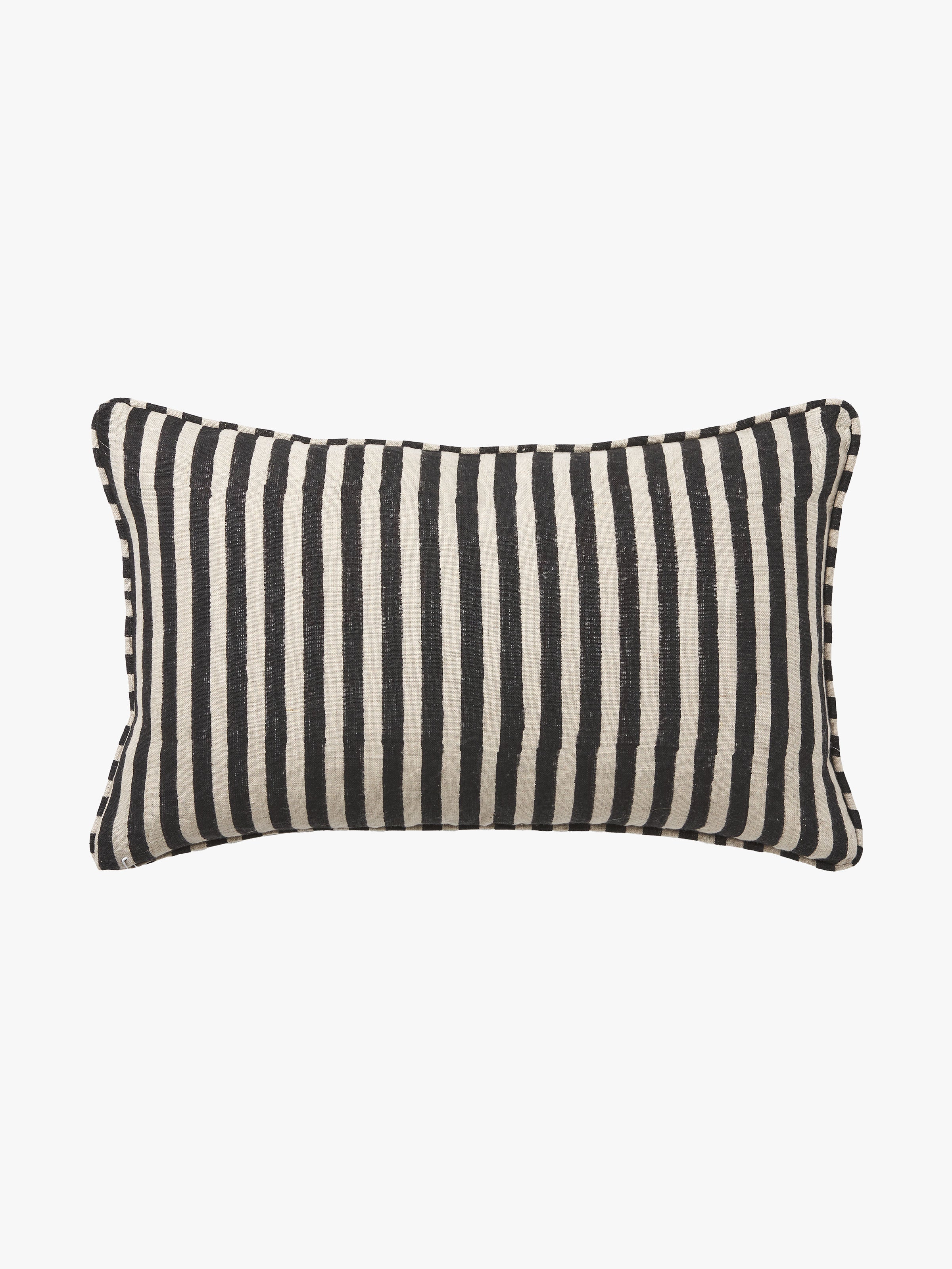 Quinn Black Reversible Linen Cushion