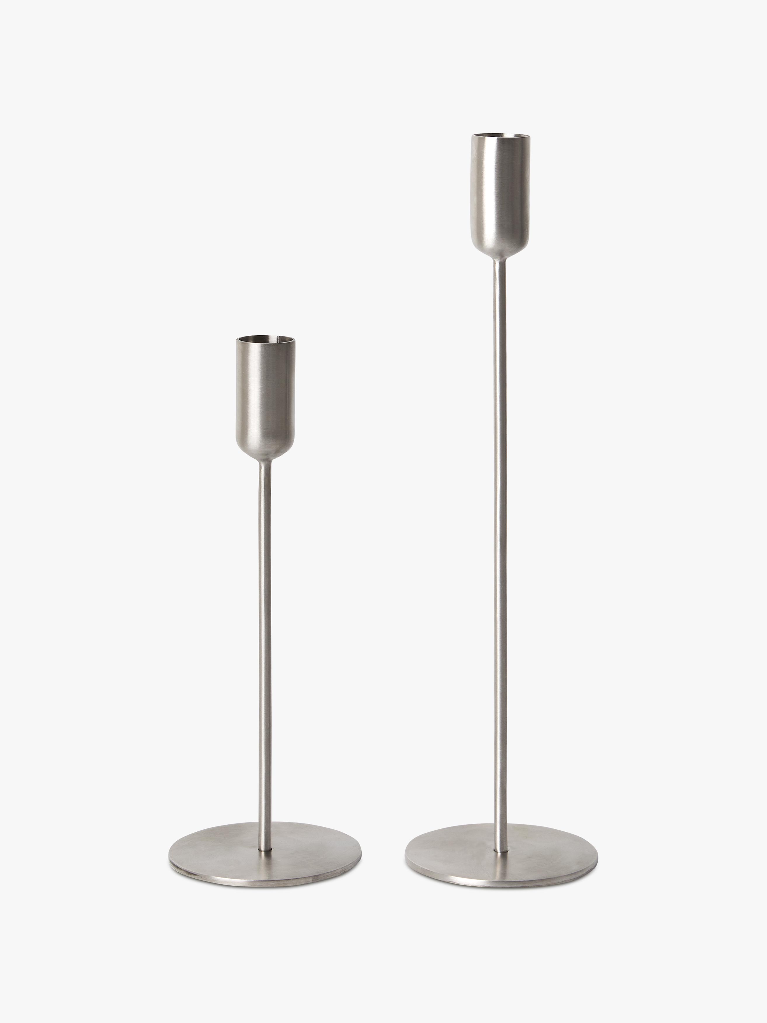 Kira Stainless Steel Candle Holder Set