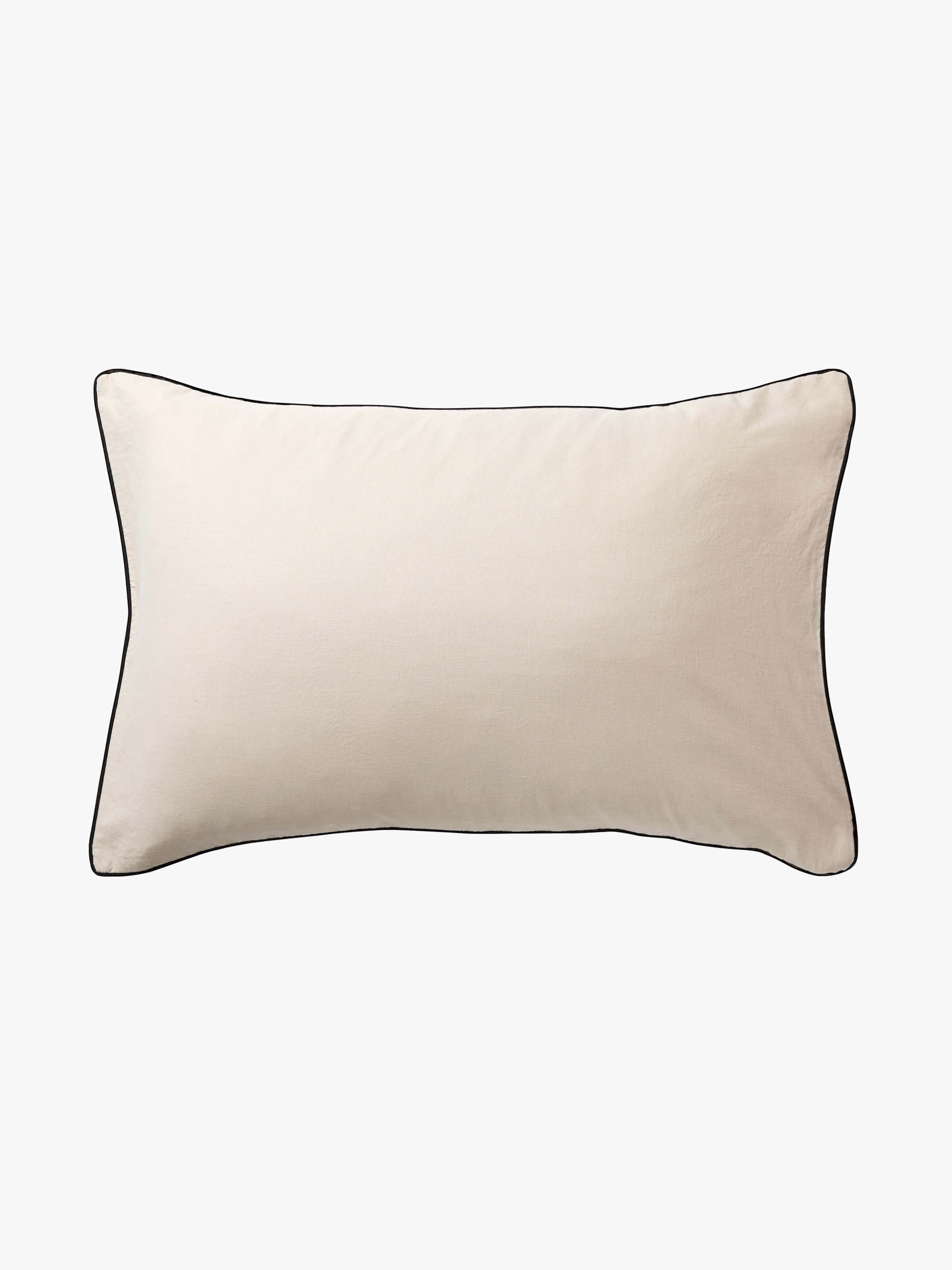 Avenue Oatmeal Piped Linen & Cotton Pillowcases
