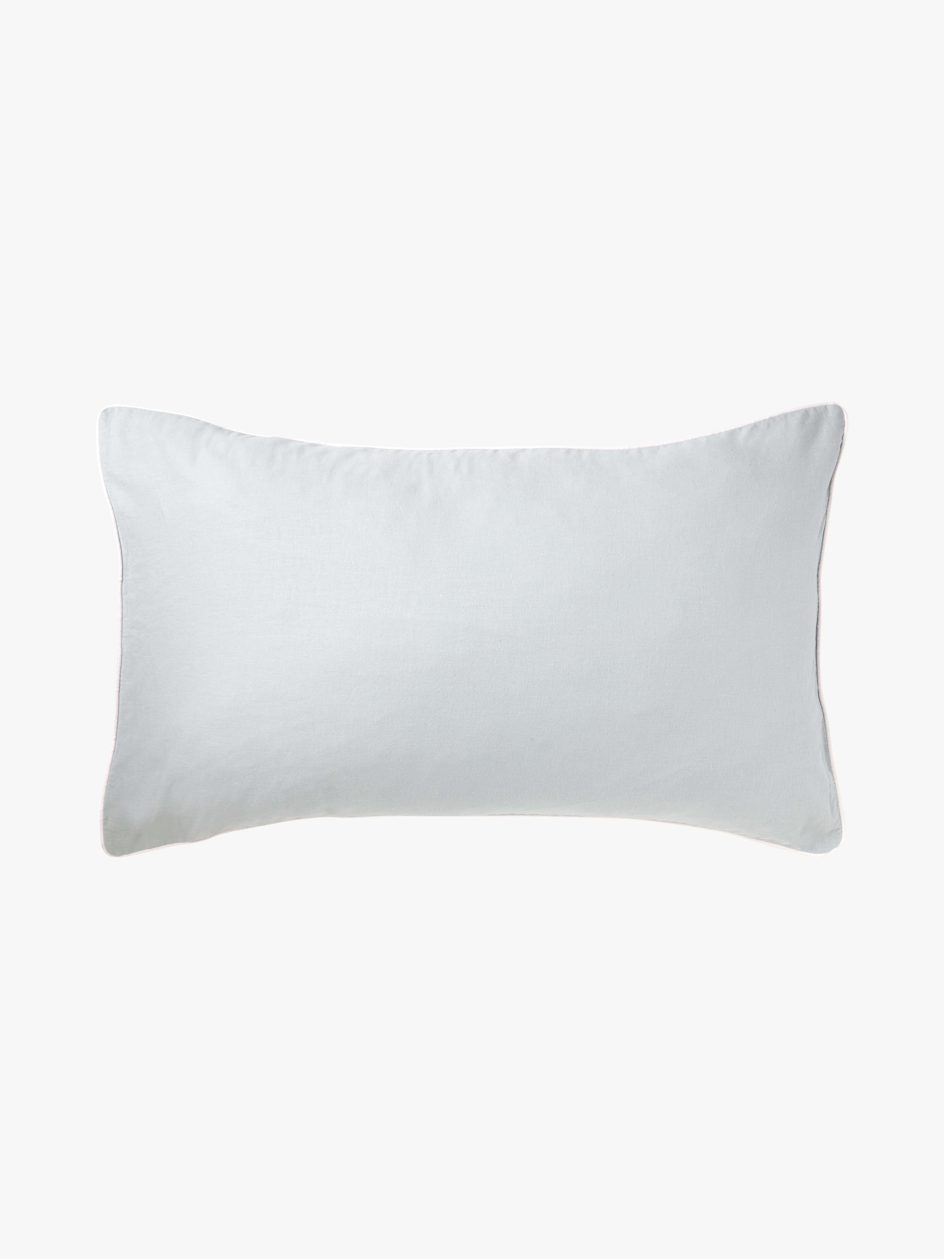 Avenue Sky Piped Linen & Cotton Pillowcases