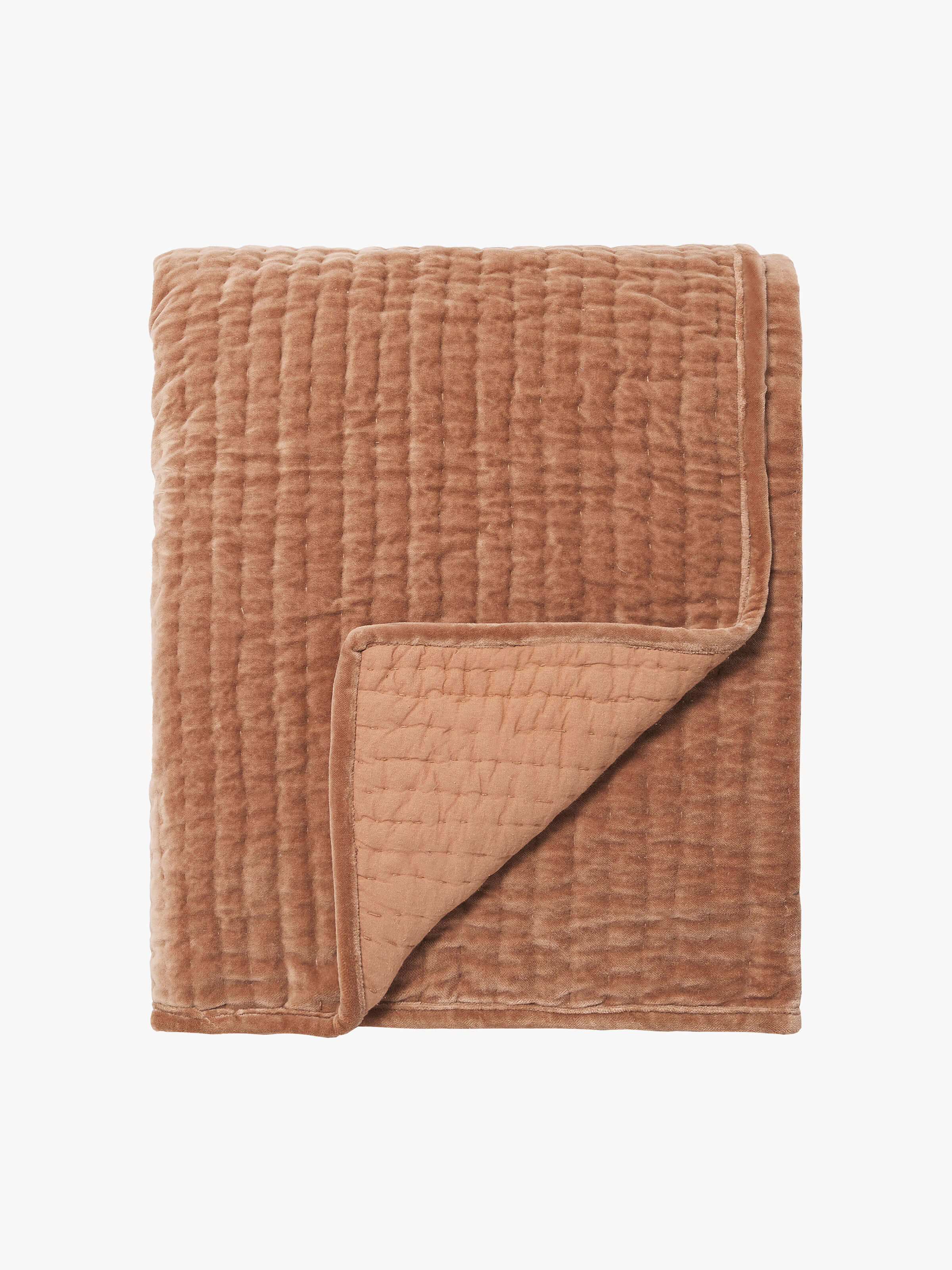 Cino Caramel Cotton Velvet Quilt
